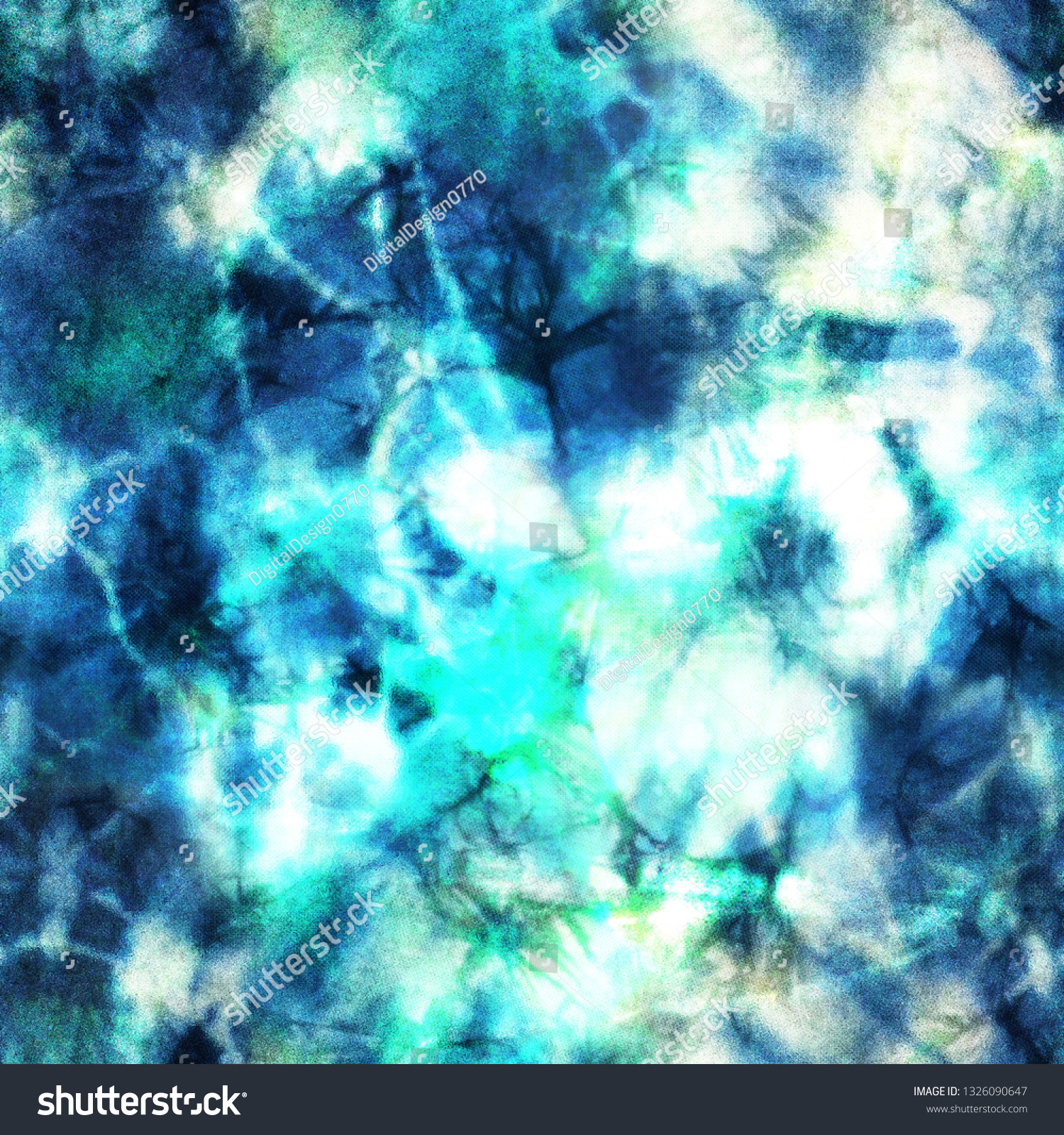 Blue Tie Dye Light Print