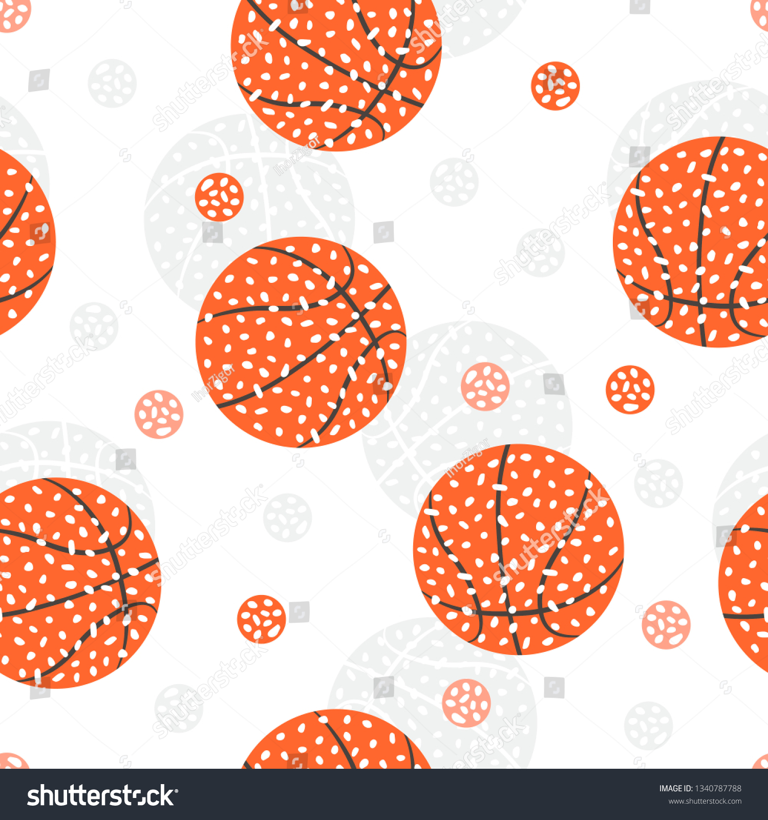 Seamless pattern with basketball. Abstract vector background.