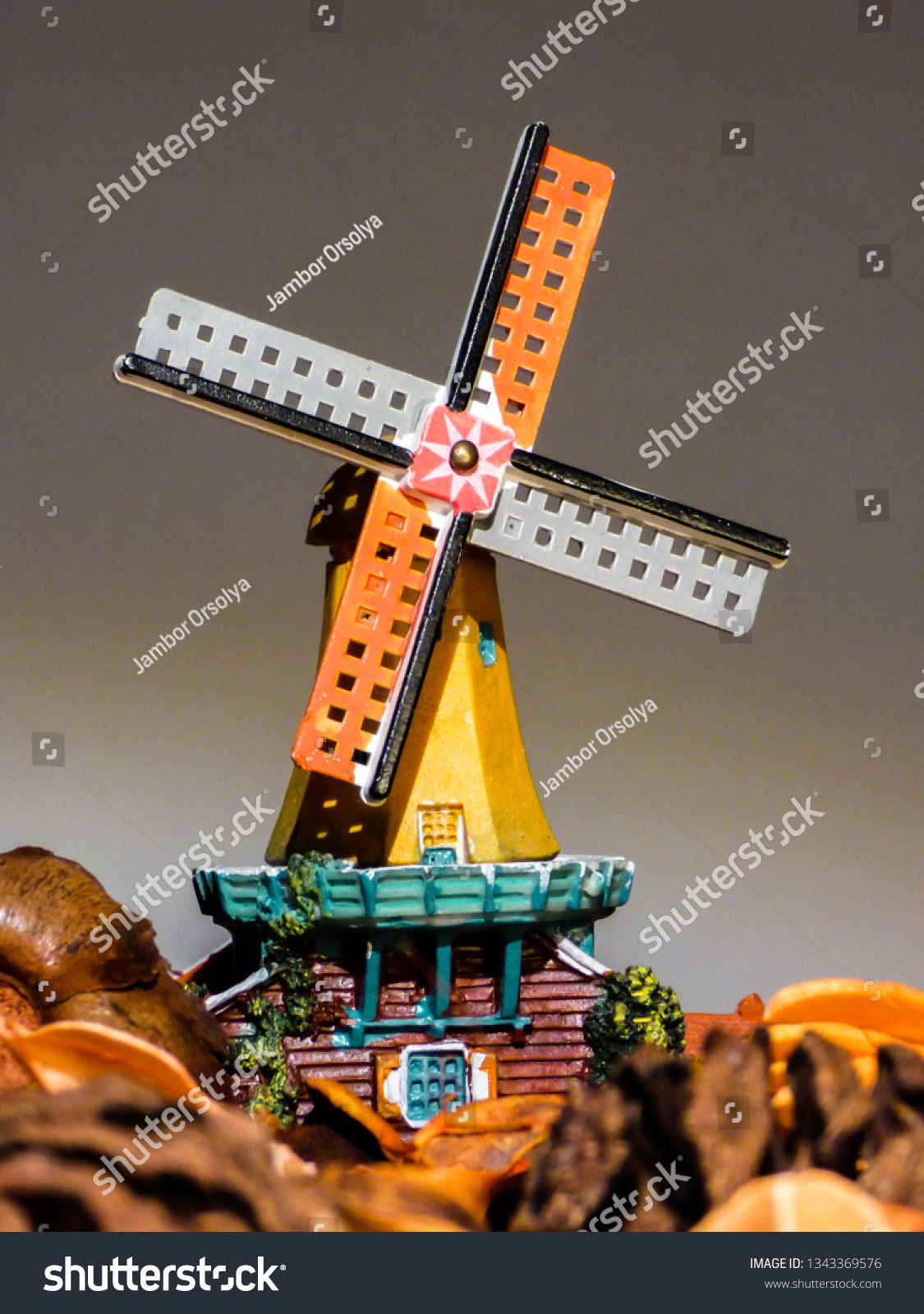 windmill with orangy colors