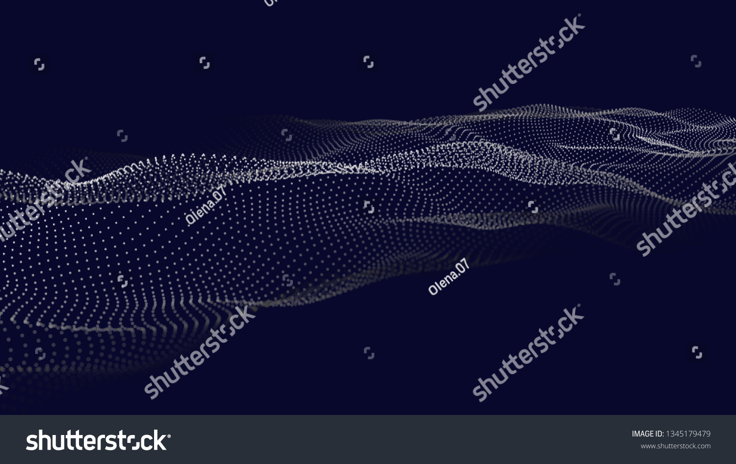 Wave of particles. Futuristic point wave. Vector illustration. Abstract background with a dynamic wave. Wave 3d