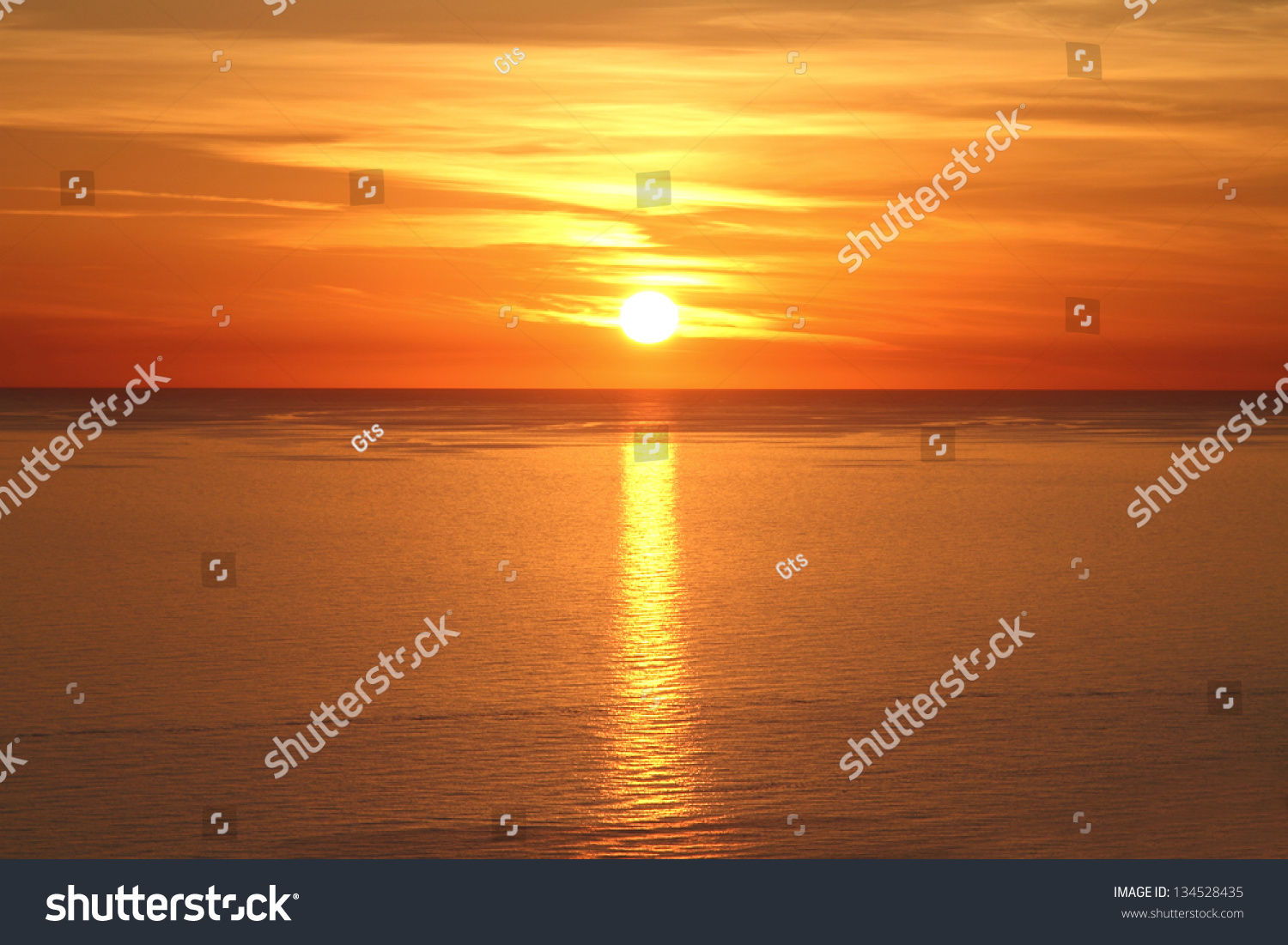 Beautiful sunset above the sea