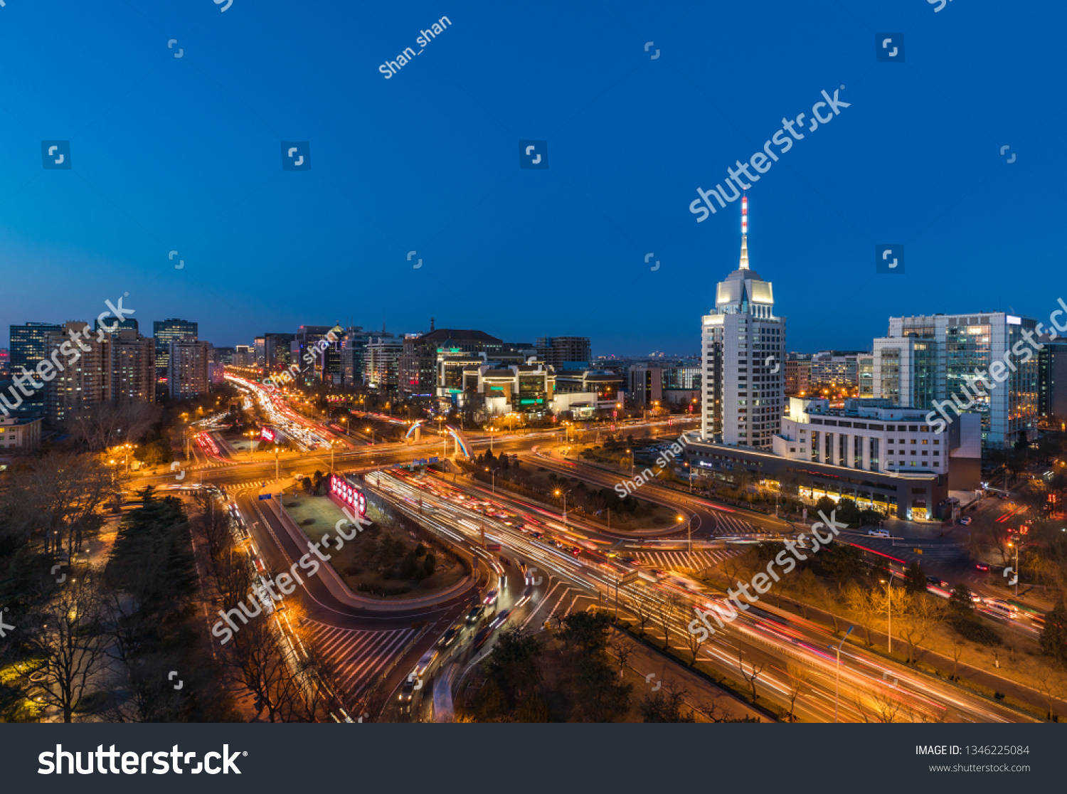 Beijing skyline night scene (Fuxingmen)