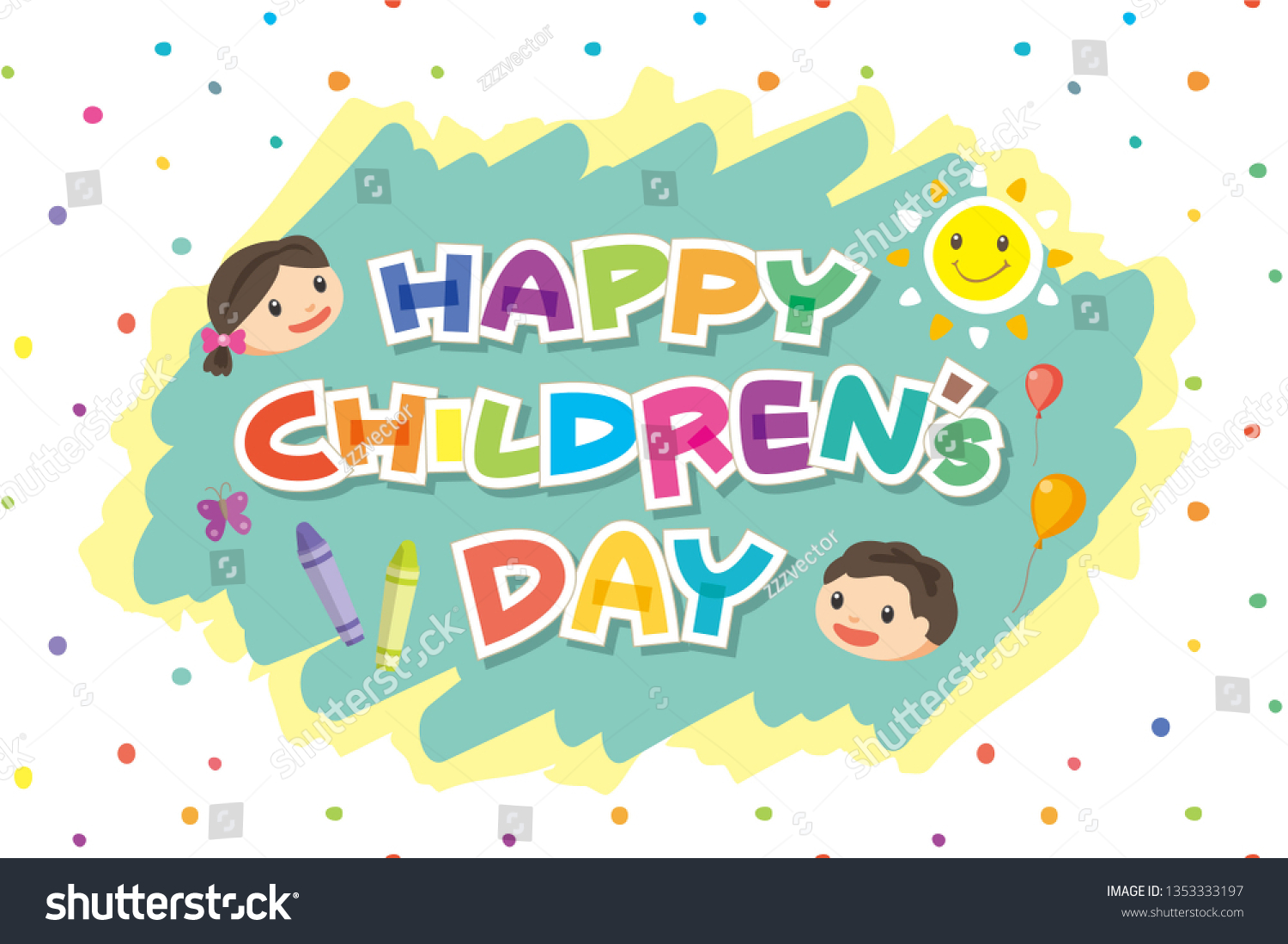 Happy children's day theme poster  background  illustration