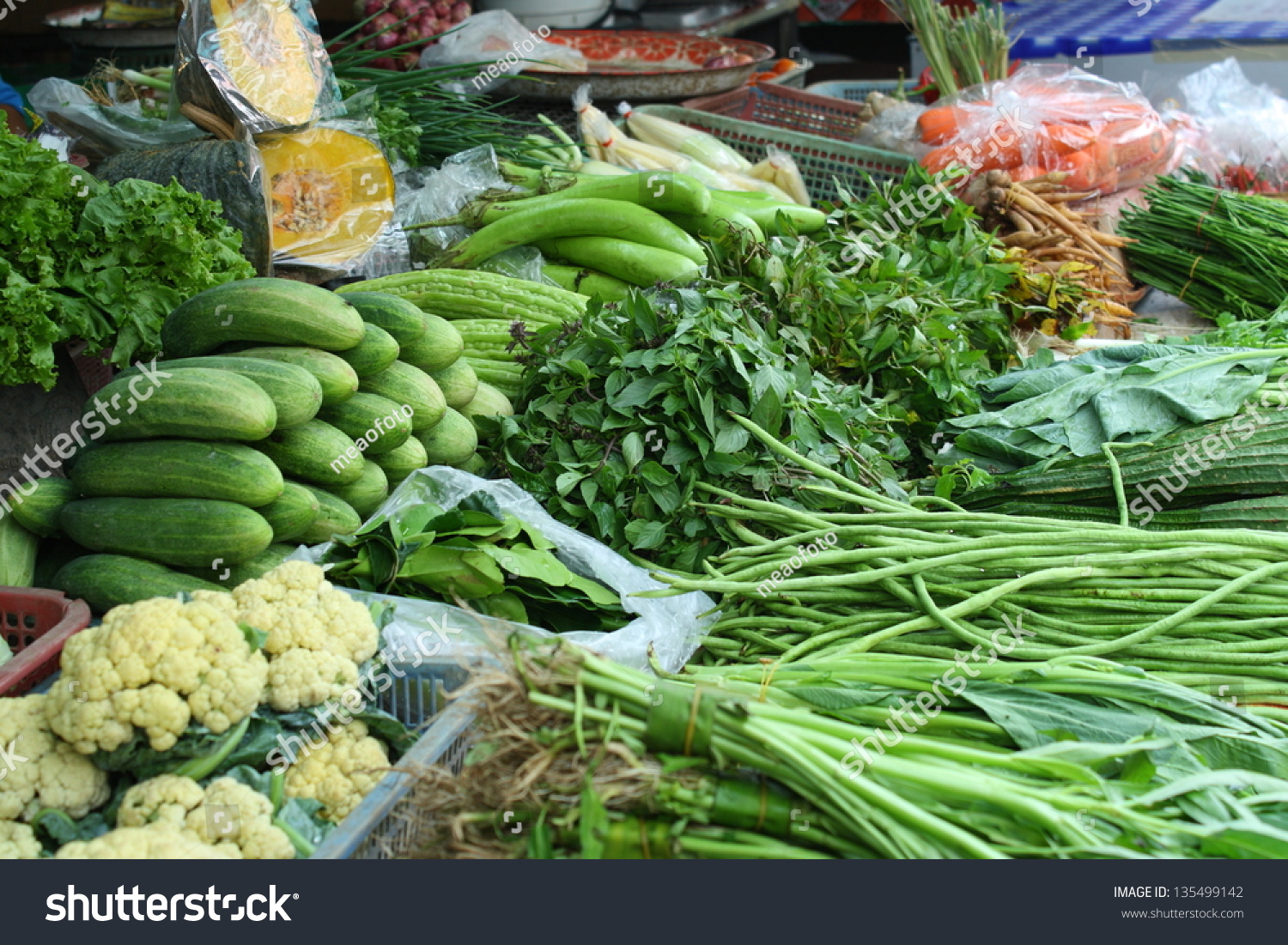 fresh vegetable for sale in thailand local market vegetable