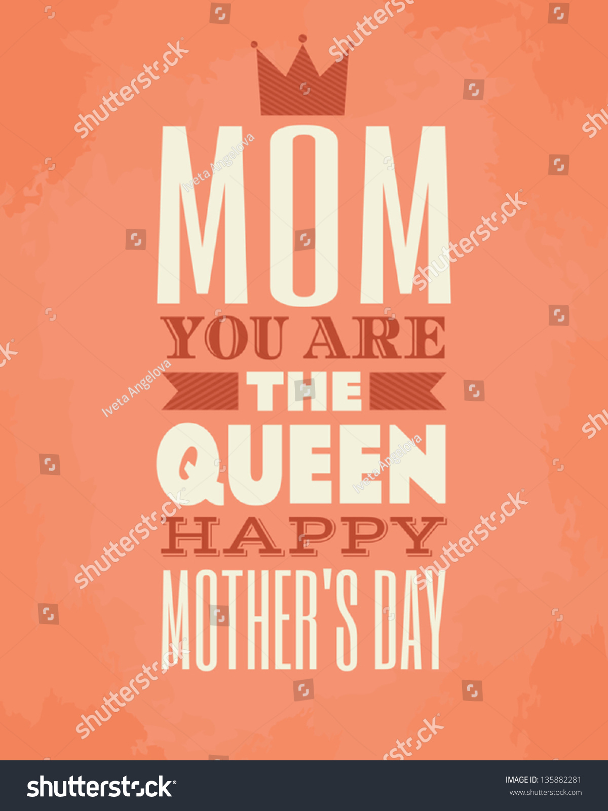 Greeting card template for Mother's Day.