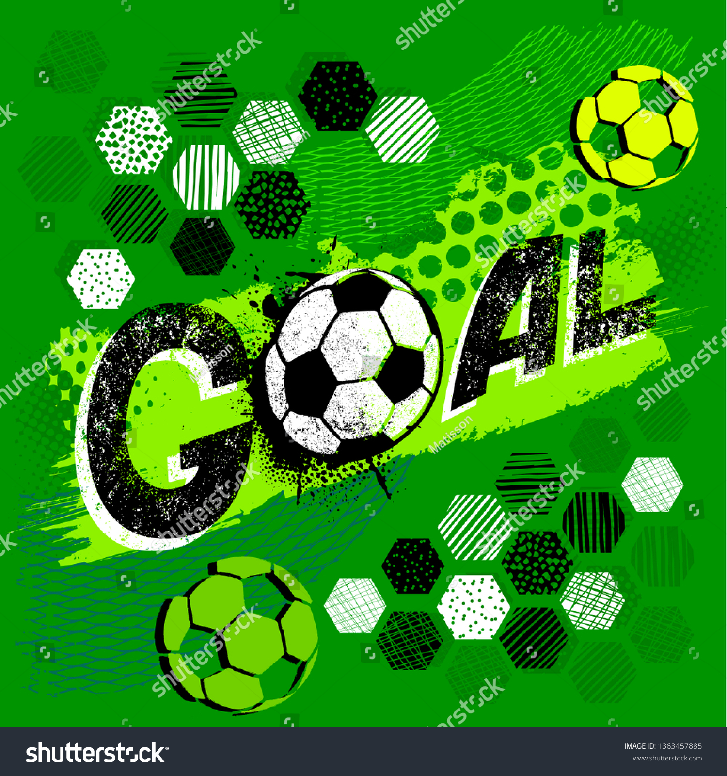 Football vector illustration print for t-shirt