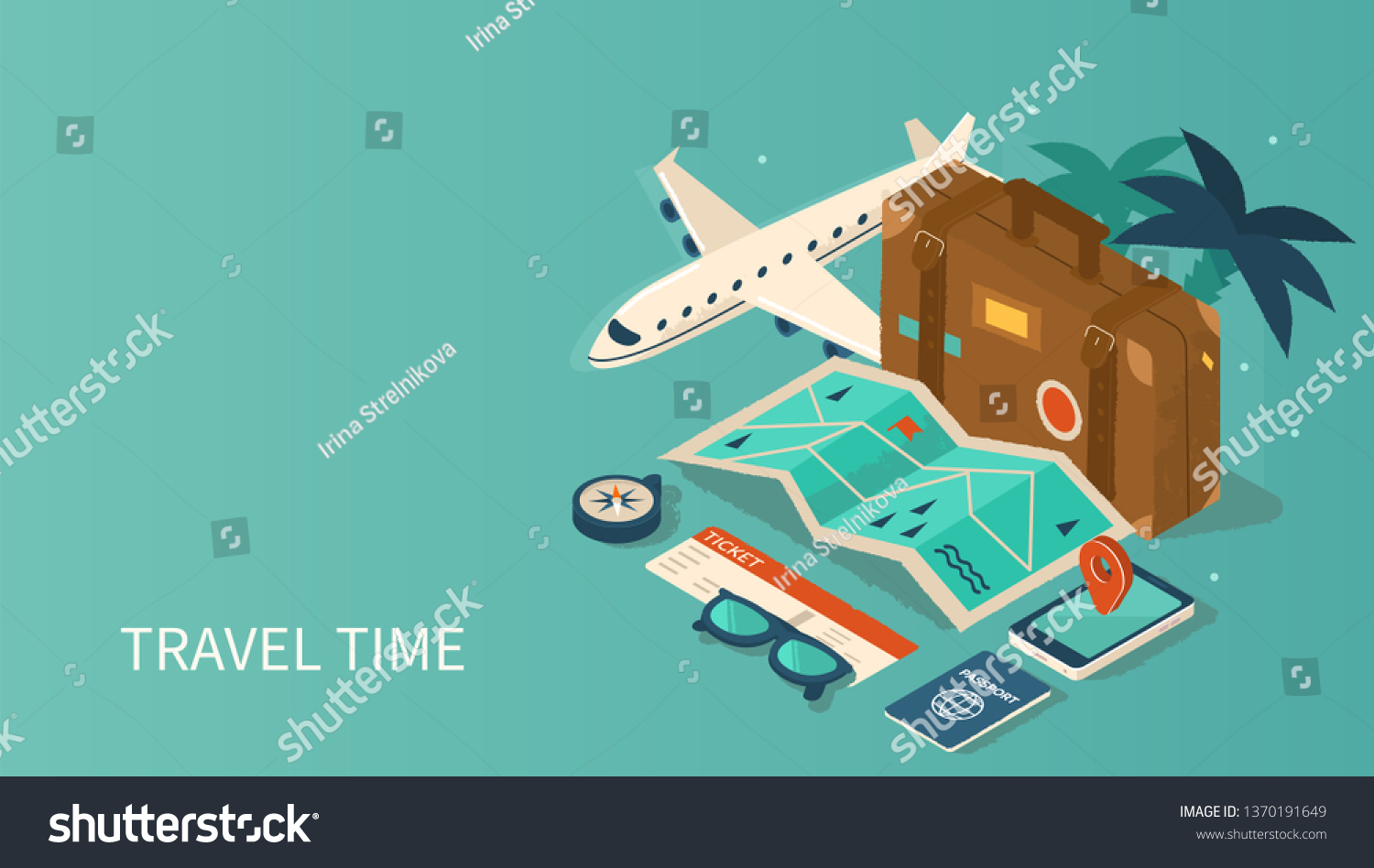 Travel and tourism booking concept template. Can use for web banner  infographics  hero images. Flat isometric vector illustration isolated on white background.