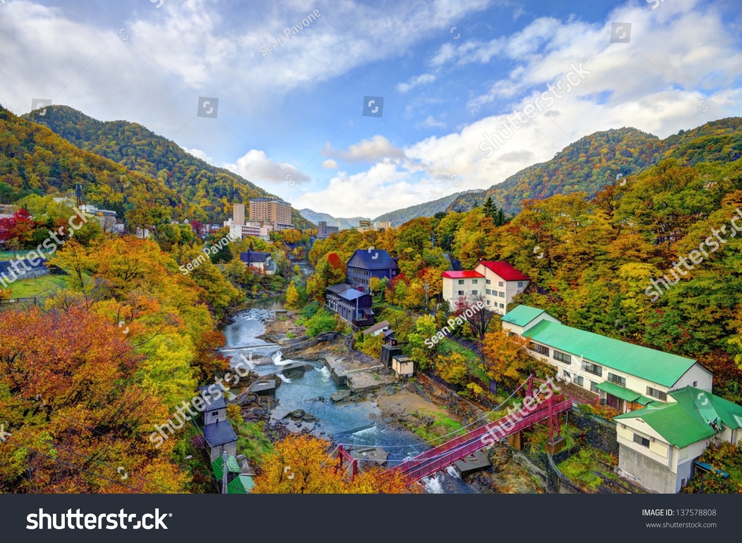 Hot springs resort town of Jozankei  Hokkaido  Japan