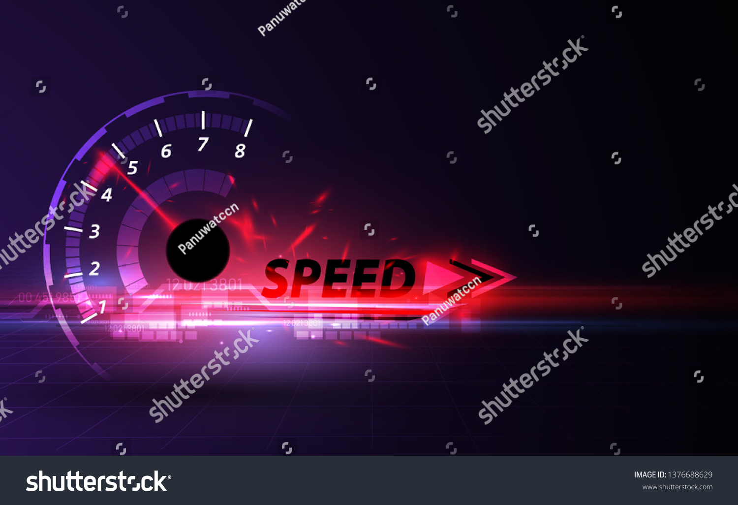 Speed motion background with fast speedometer car. Racing velocity background.