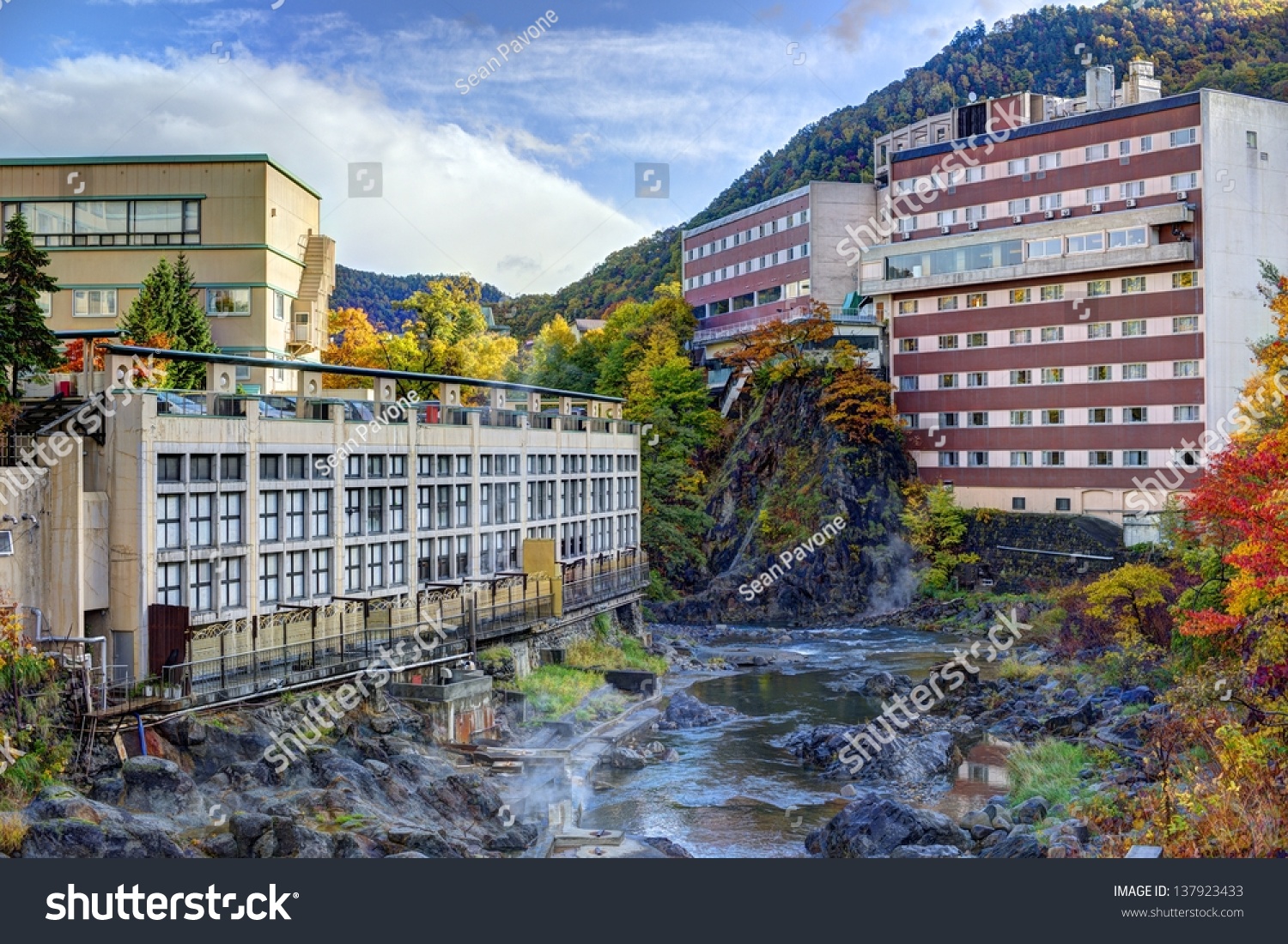 Hot Springs resort town of Jozankei  Hokkaido  Japan.