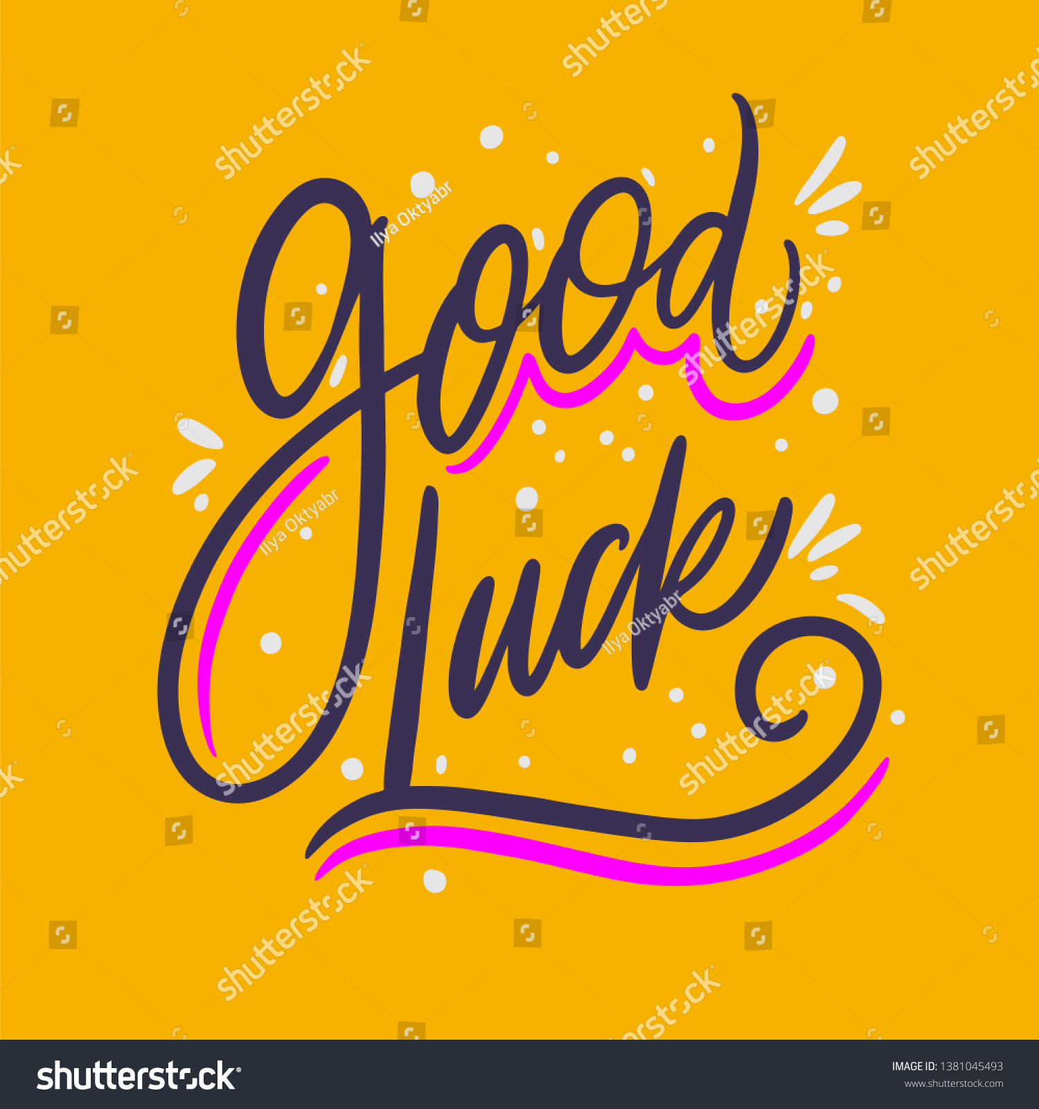goodluckphrasehanddrawnvectorletteringmoderntypographyi