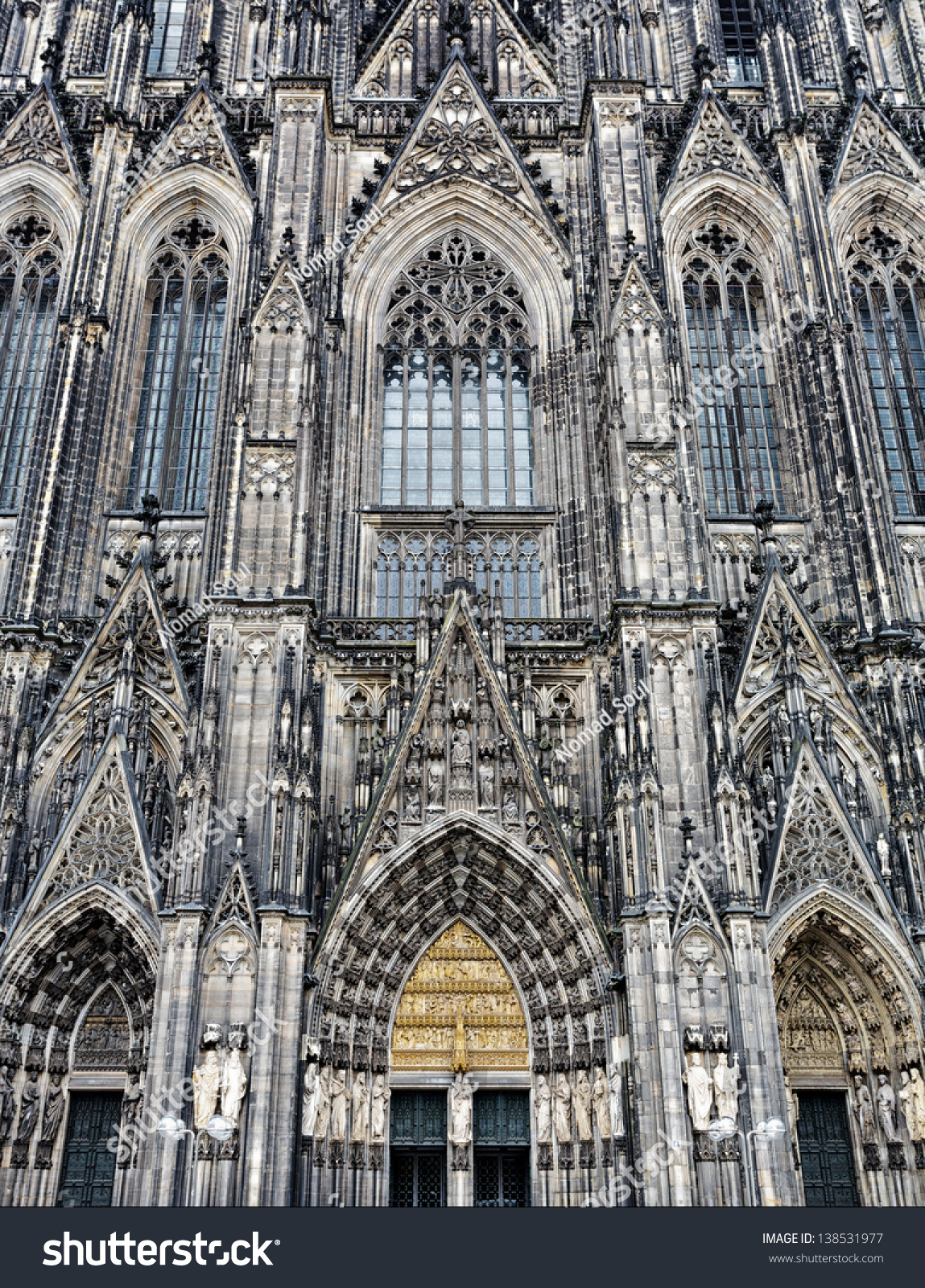 The cathedral of Cologne. Detail from facade