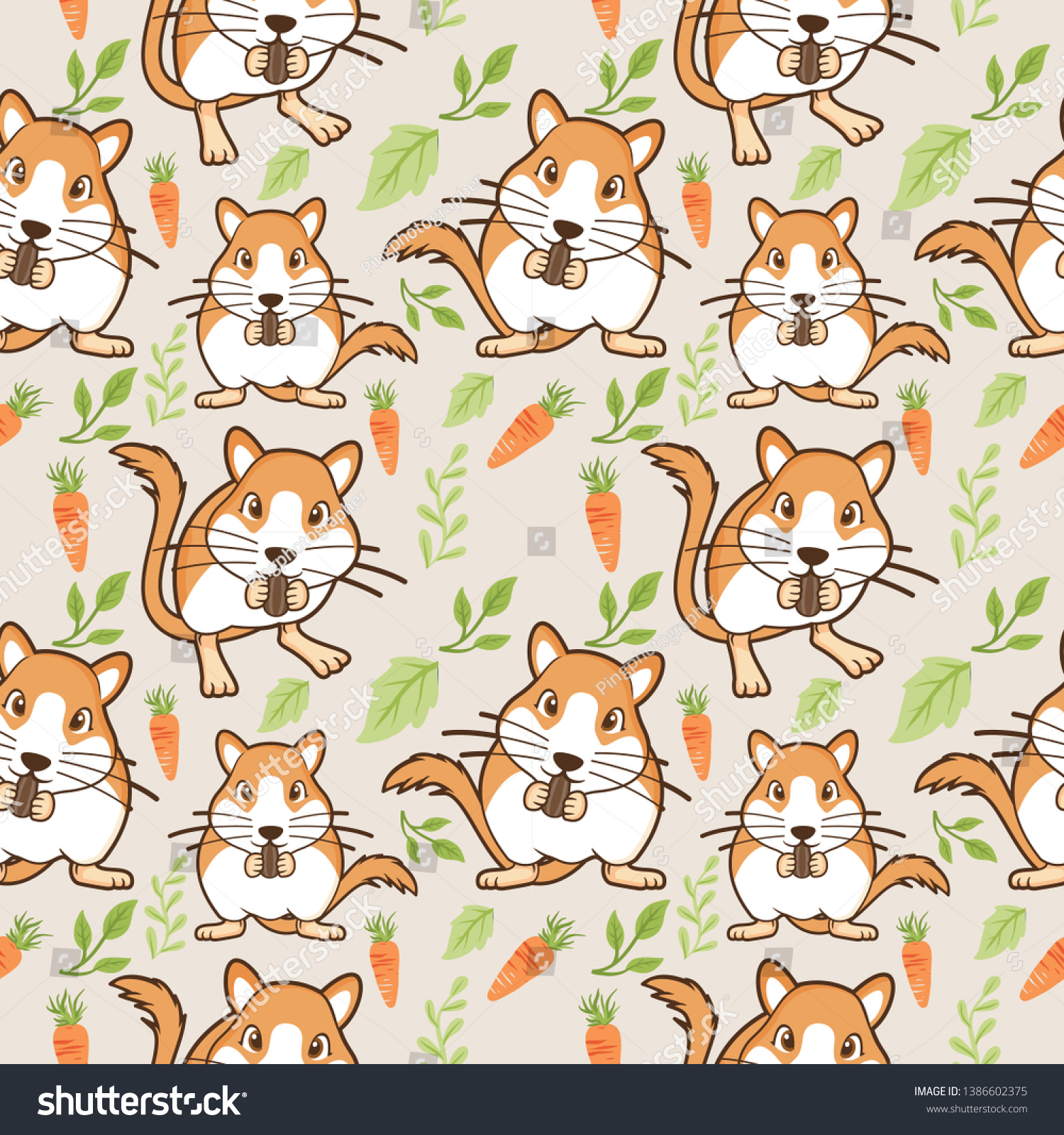 Vector illustration  animals seamless pattern  Different type of cute cartoon animals on white background . It can be print and used as wallpaper  packaging  wrapping paper  fabric and etc. 