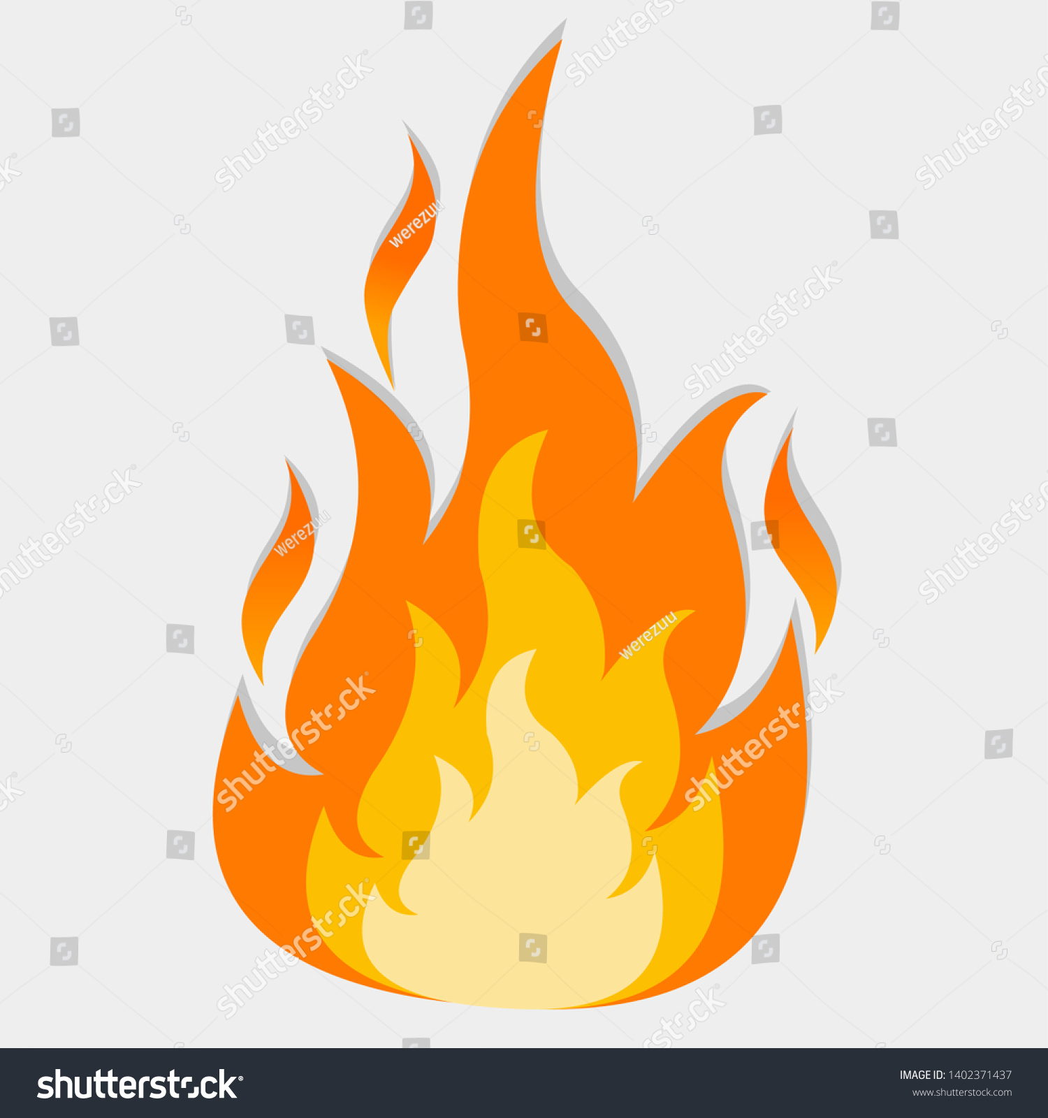 fire flame symbol isolated vector illustration