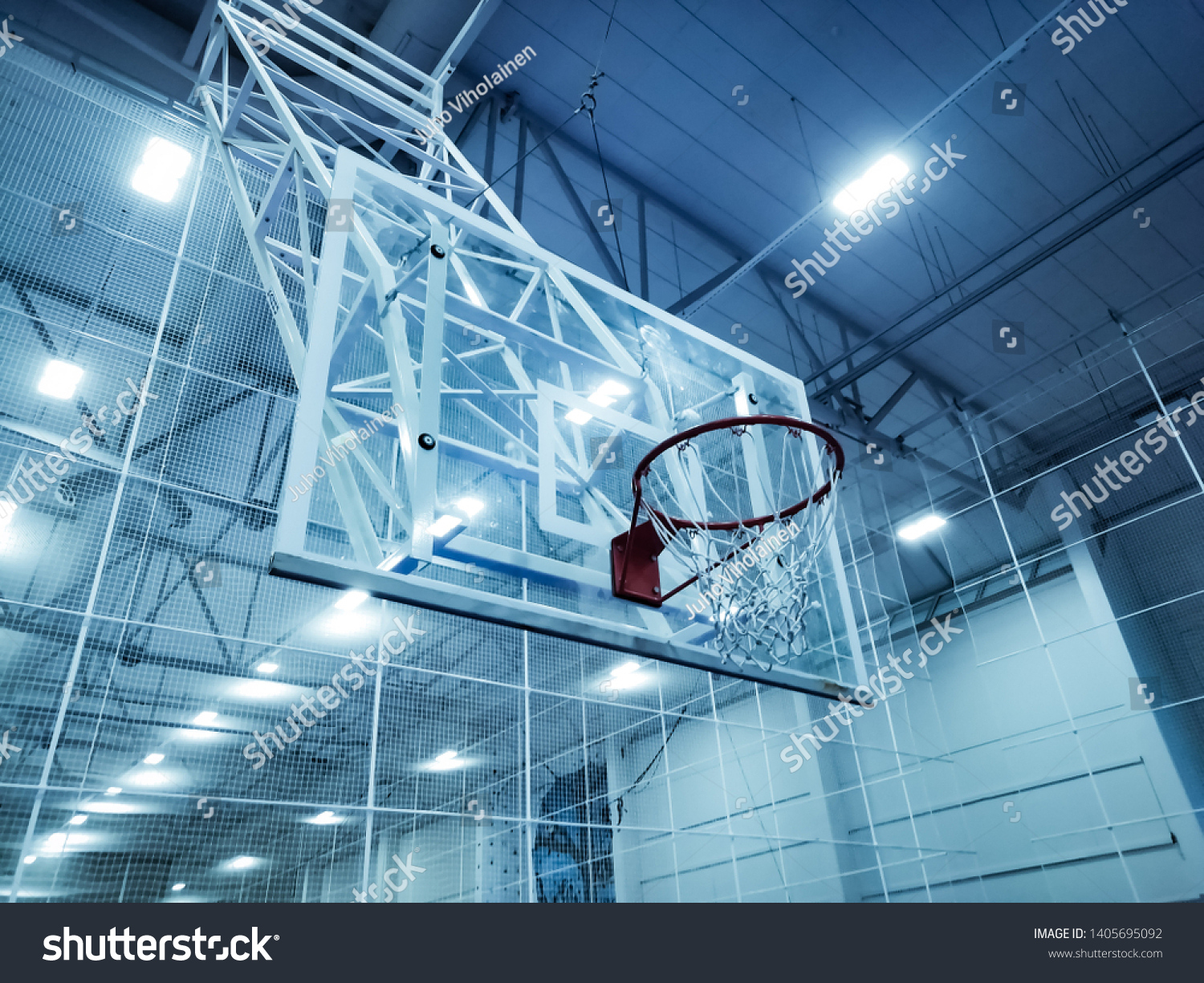 basketball net in a hall