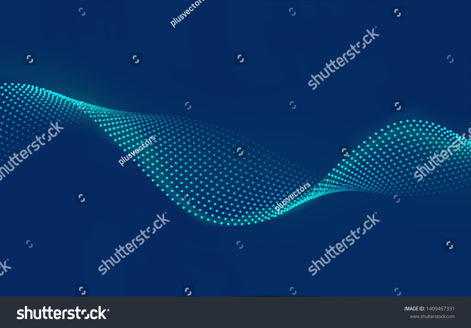 	
Beautiful wave shaped array of glowing dots.Abstract vector design element. 