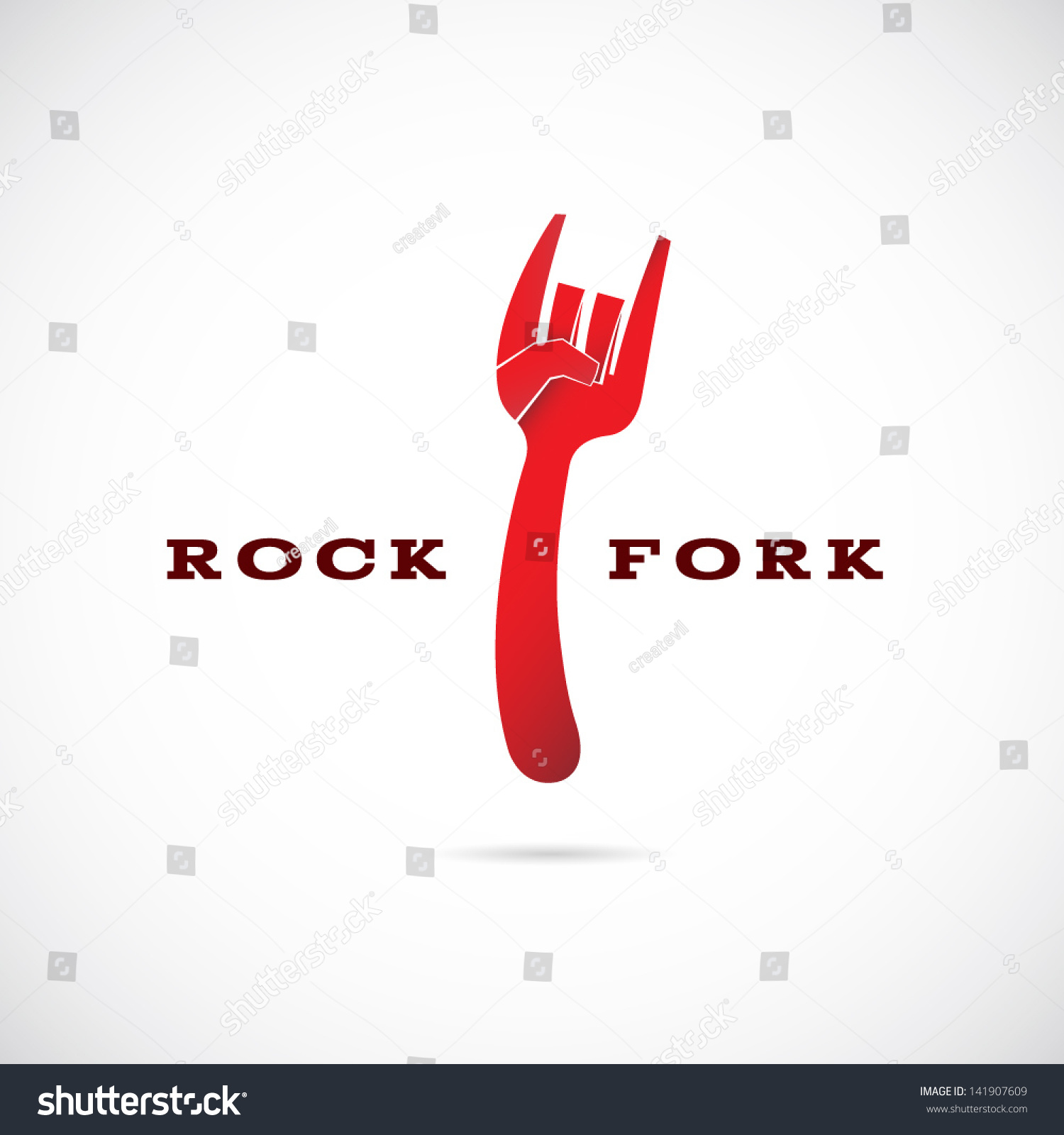Rock fork symbol icon or Logo Template