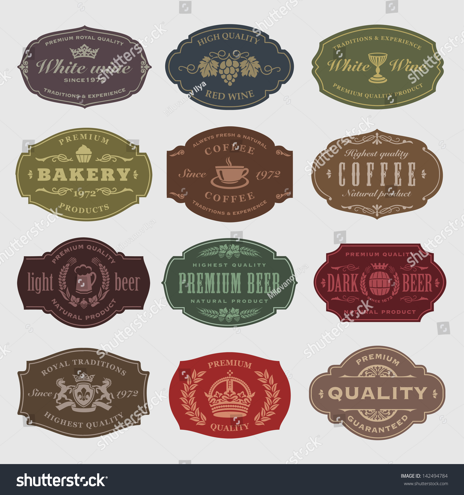 coffee  beer  wine labels