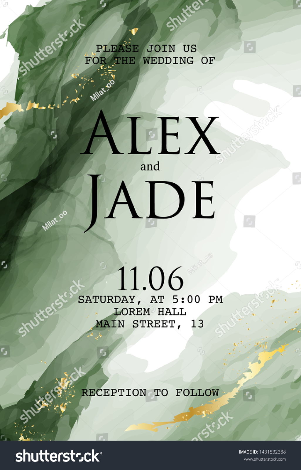 Fluid watercolor green art. Applicable for design cover  presentation  invitation  flyer  annual report  poster and business card  desing packaging  wedding invitations. Modern vector artwork