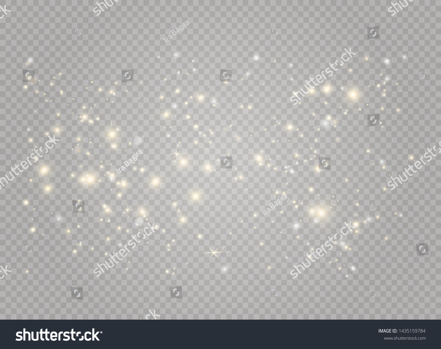 White sparks and golden stars glitter special light effect. Vector ...