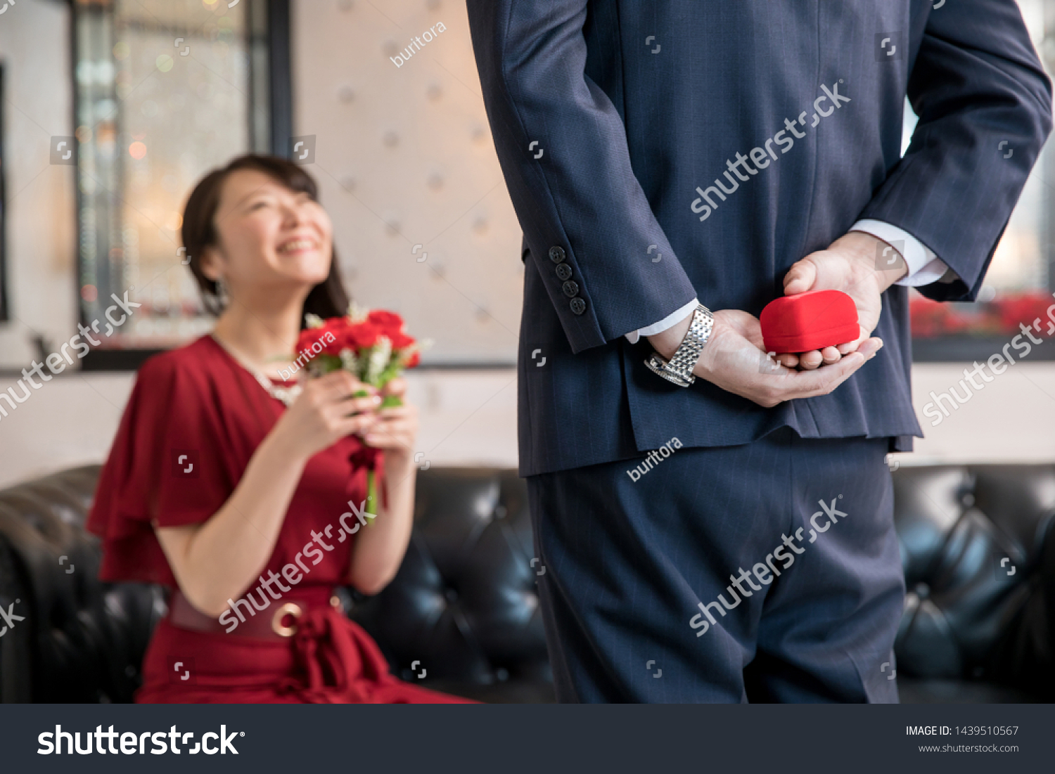 The woman who receives a proposal