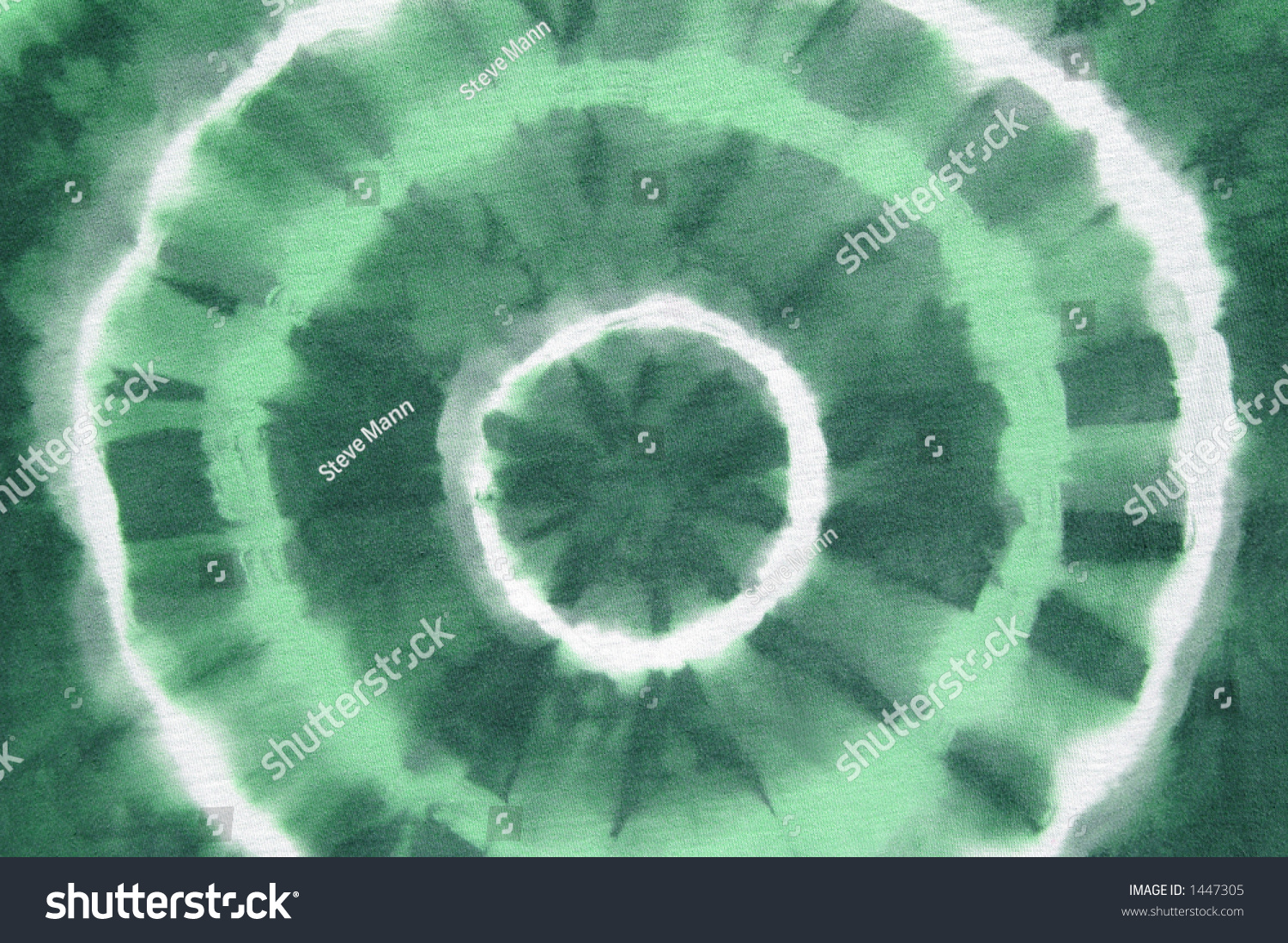 Green abstract on tie dyed cotton fabric 2 of 5 colors