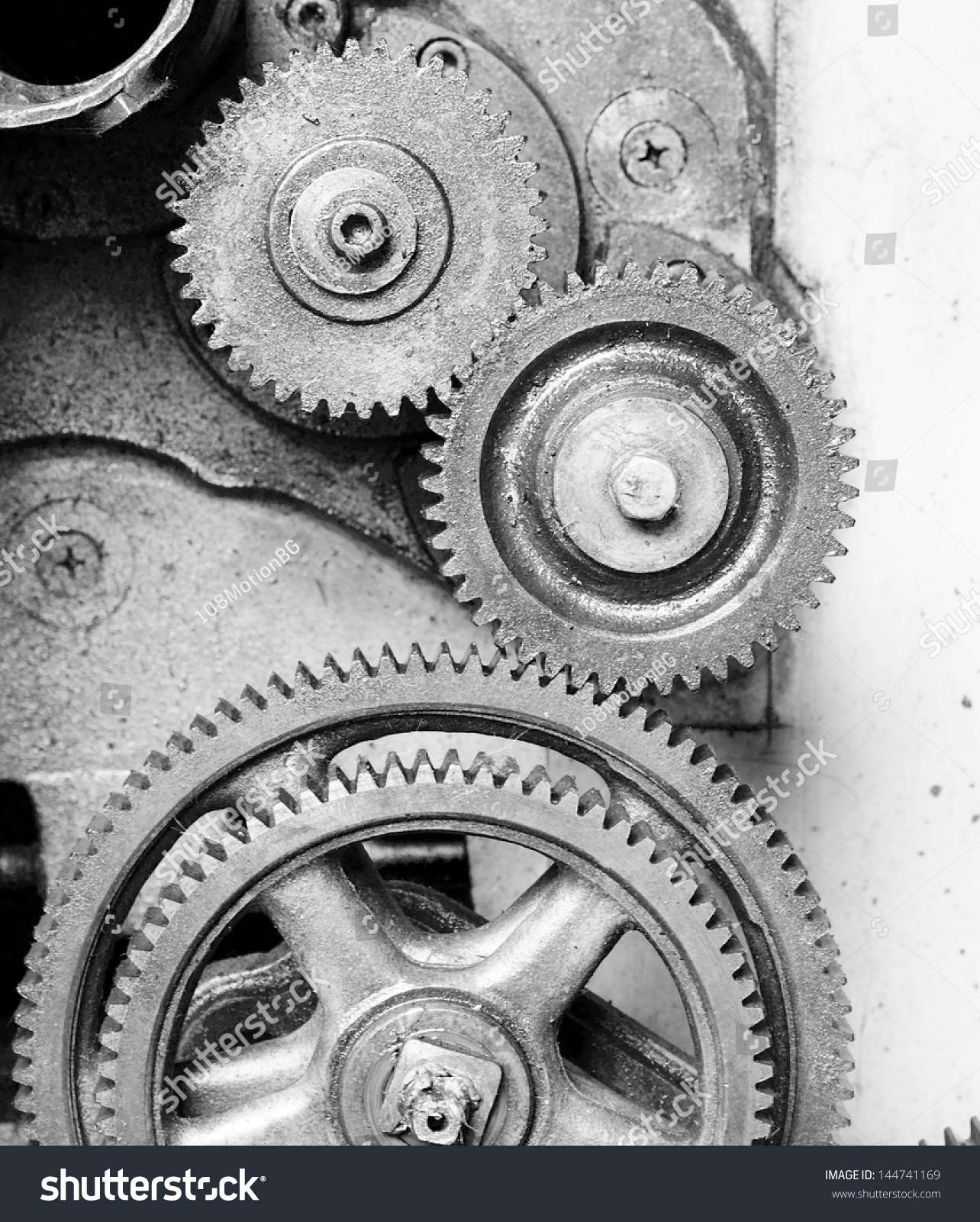 Vintage engineering  old gear machine  Black and white
