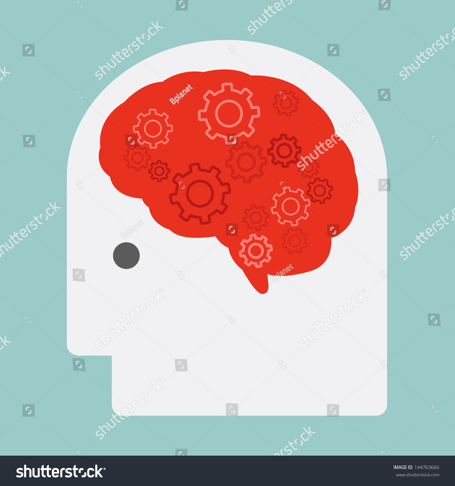 brain and gears  vector