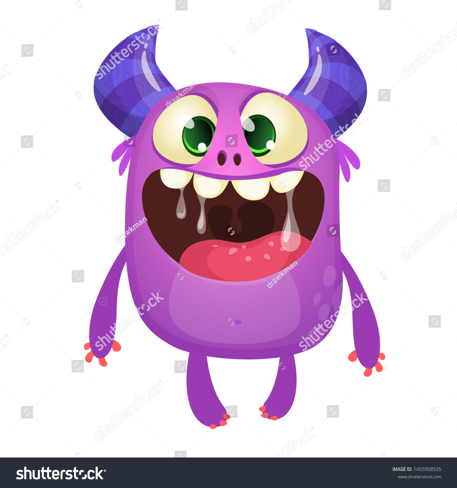 funny cute cartoon monster character