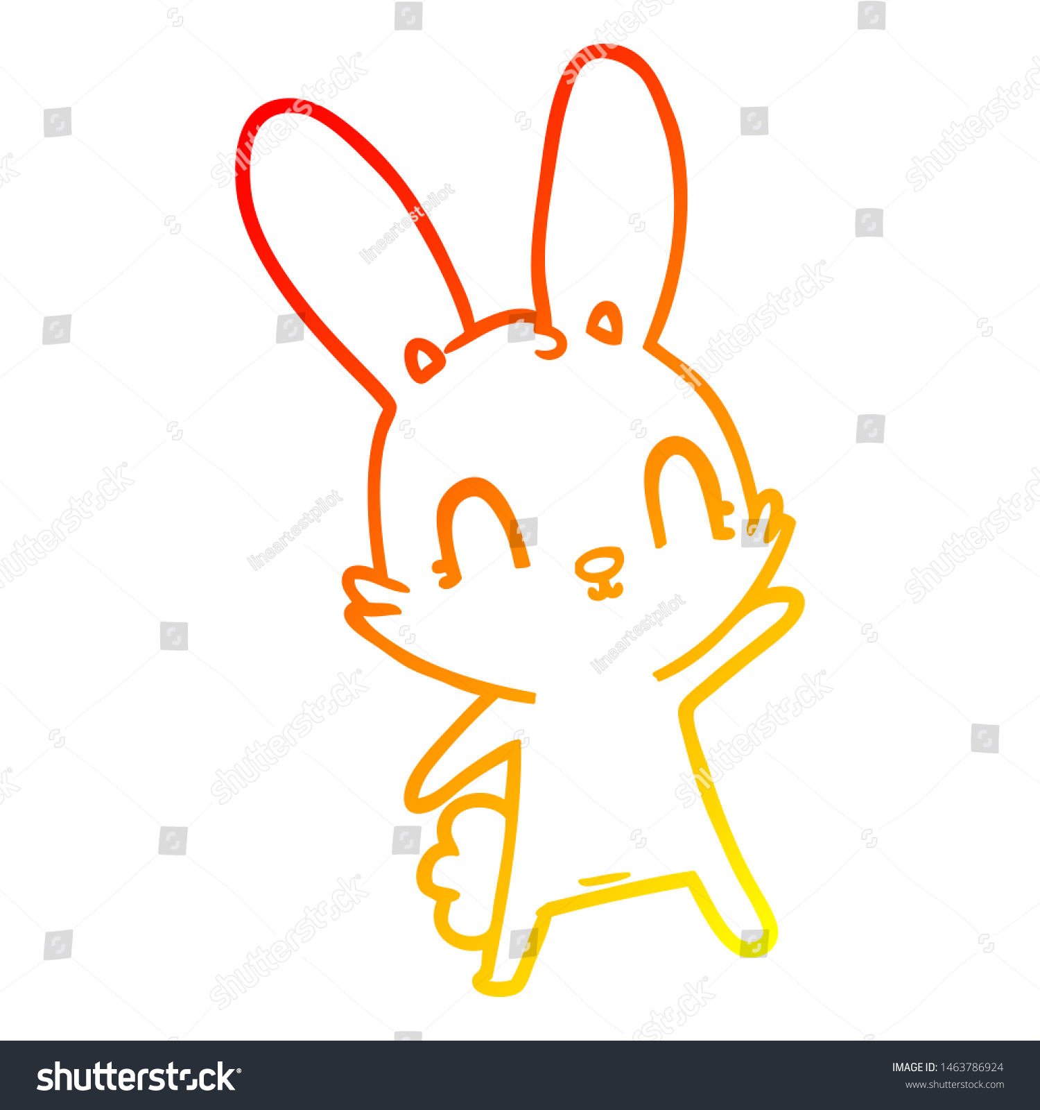 warmgradientlinedrawingofacutecartoonrabbit