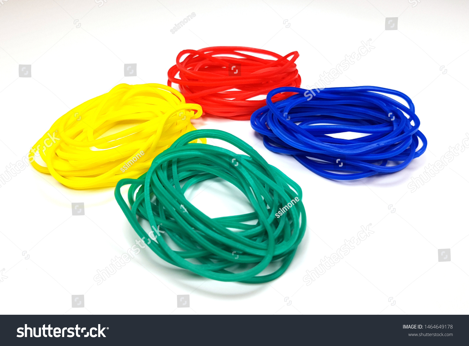 elastic rubber bands isolated on white