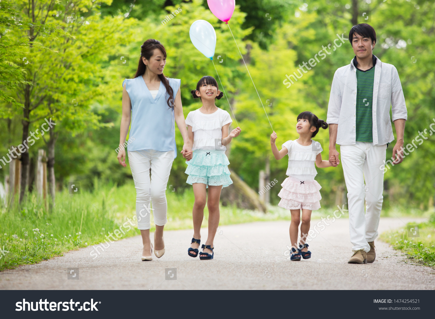 Family walking hand in hand