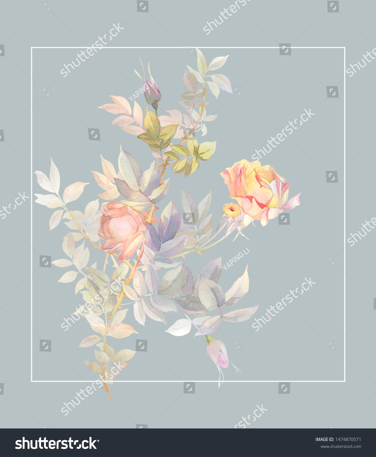 Beautiful watercolor flowers for your design and greeting cards for the holiday