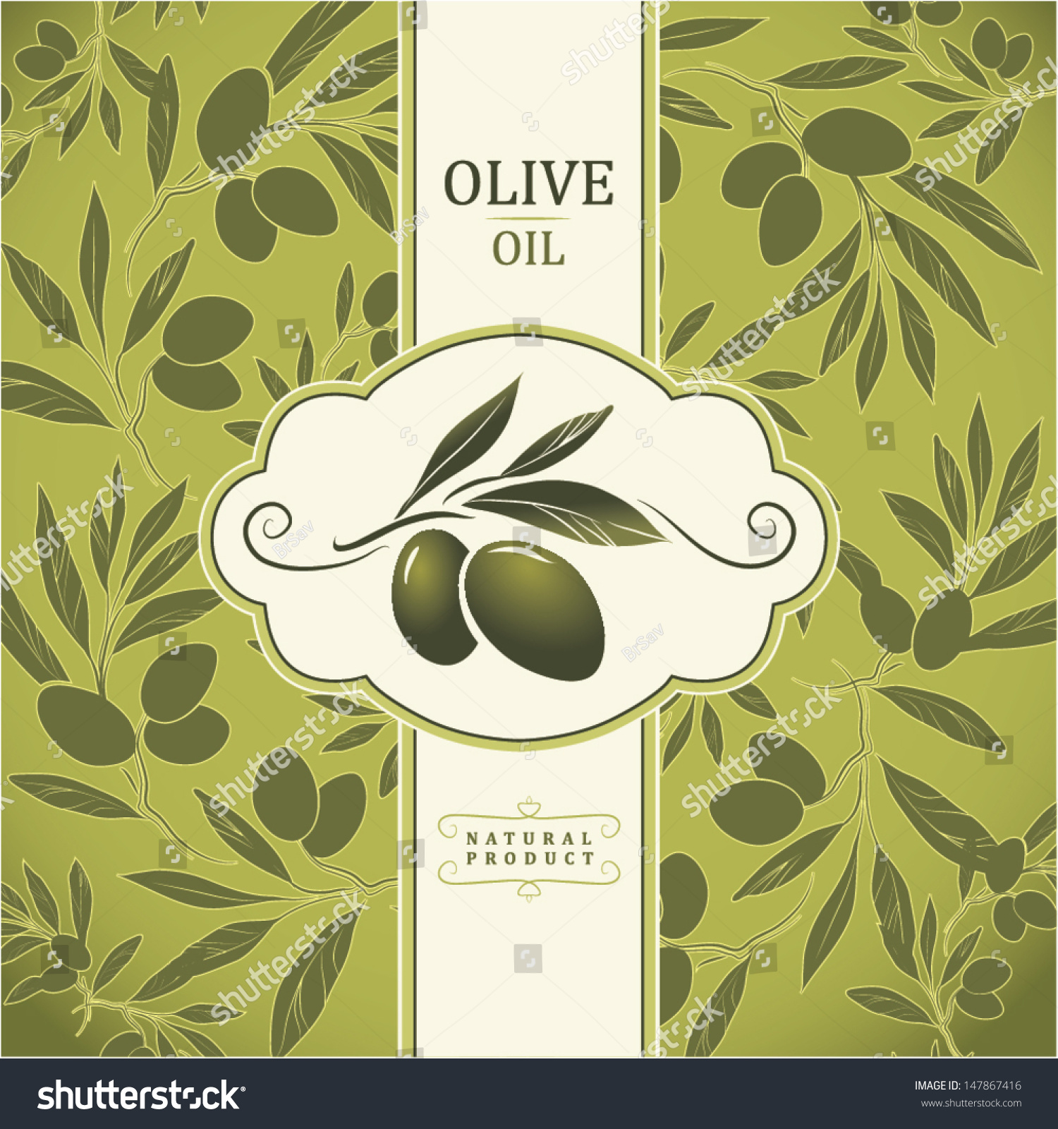 Vector olive oil. Decorative olive branch. For label  pack. Olive pattern.