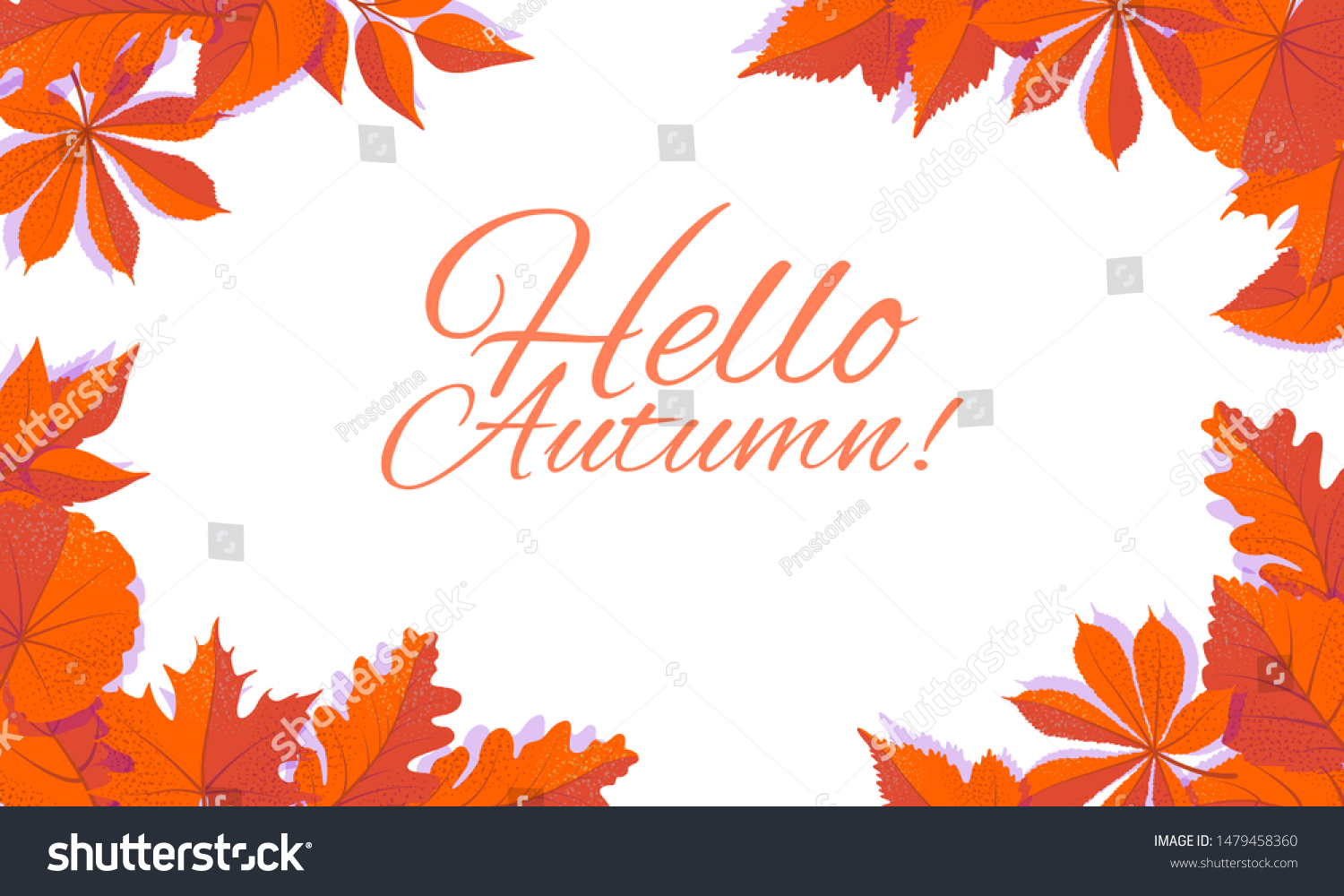 Autumn corner concept for frames with falling leaves on white background. Hello autumn vector isolated illustration.