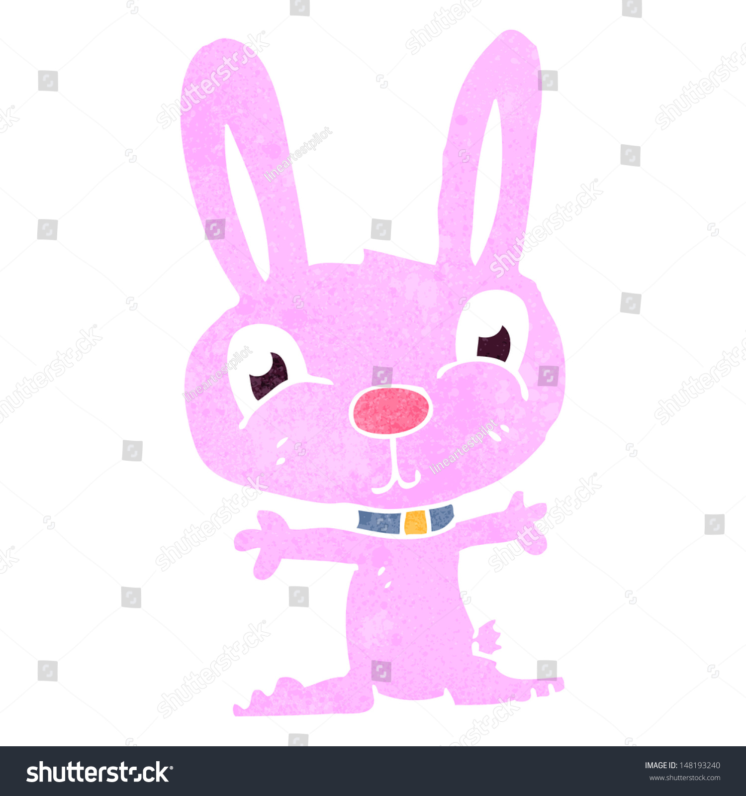 retro cartoon pink rabbit