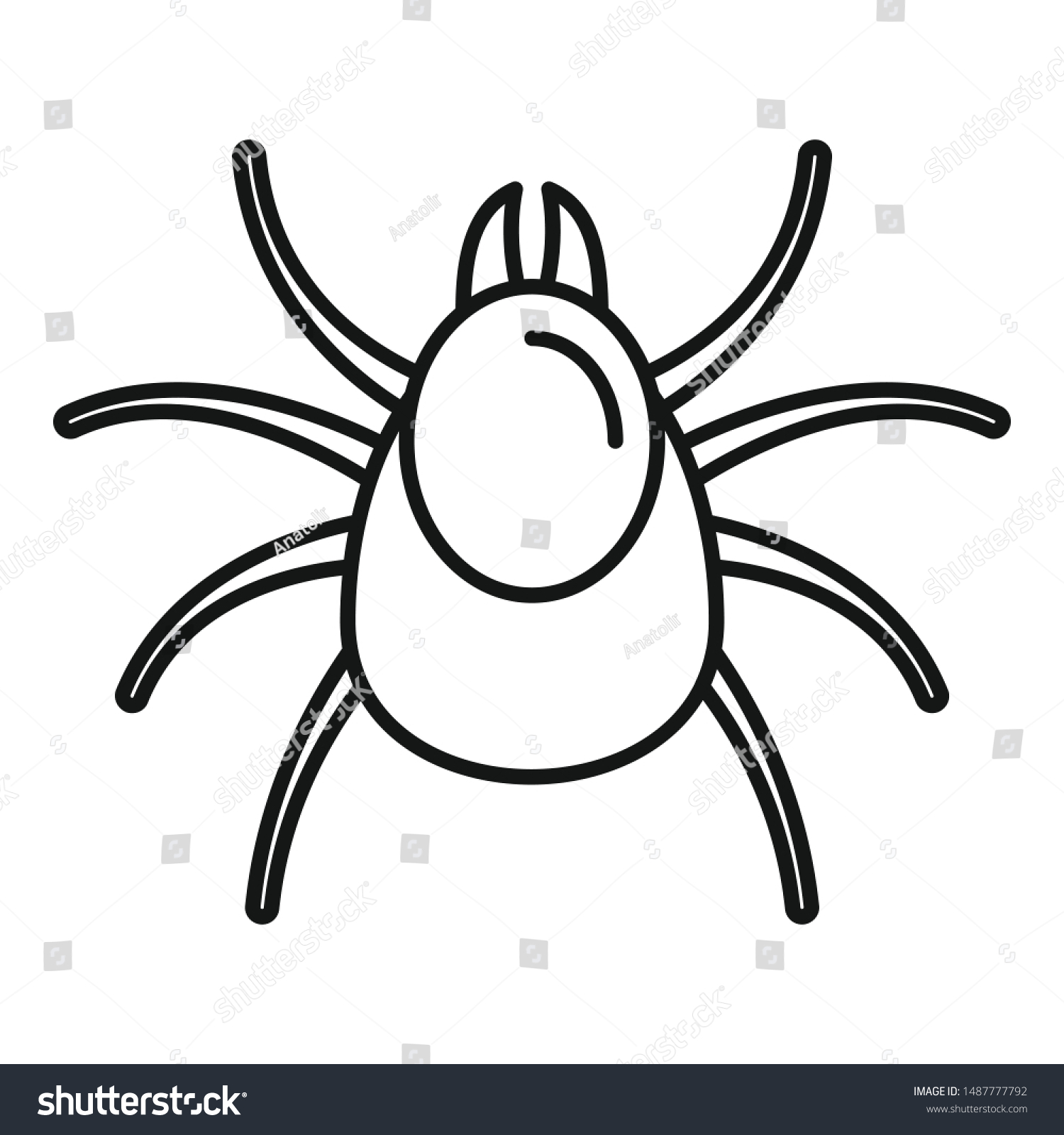 outline insect mite vector icon for web design isolated on