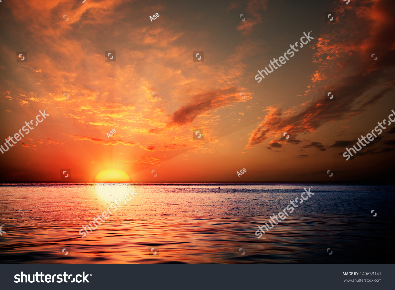 Sunset on the ocean  abstract environmental backgrounds