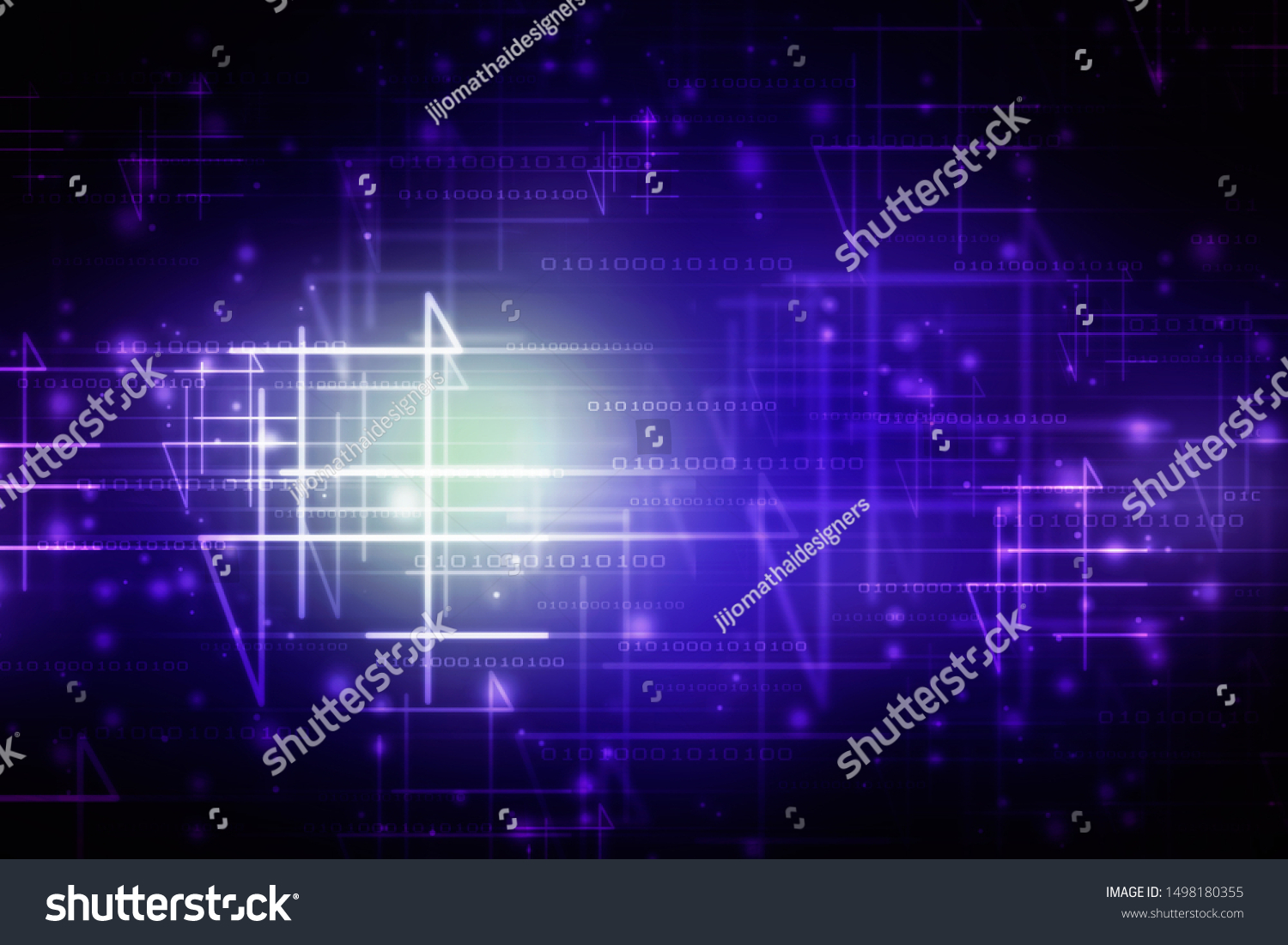 2d illustration Abstract futuristic electronic circuit technology background