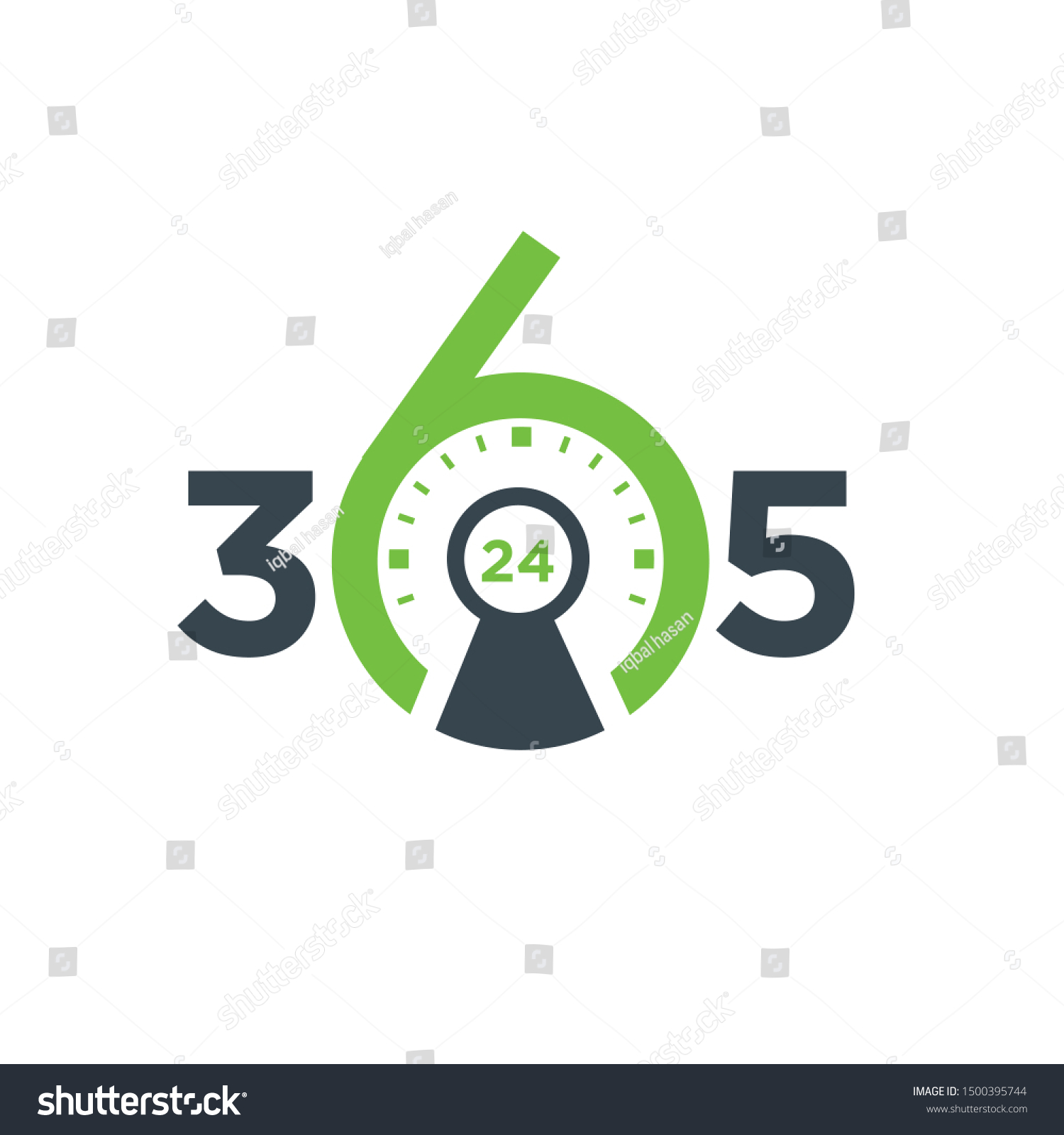 Security 365 days by 24 hours logo/identity design template