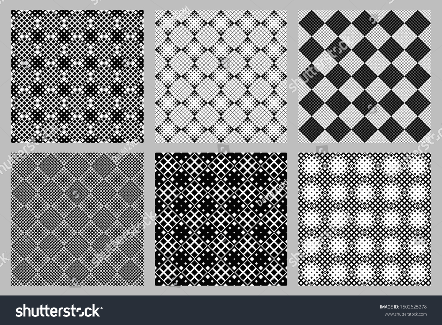 Geometrical square pattern background design set - abstract vector ...
