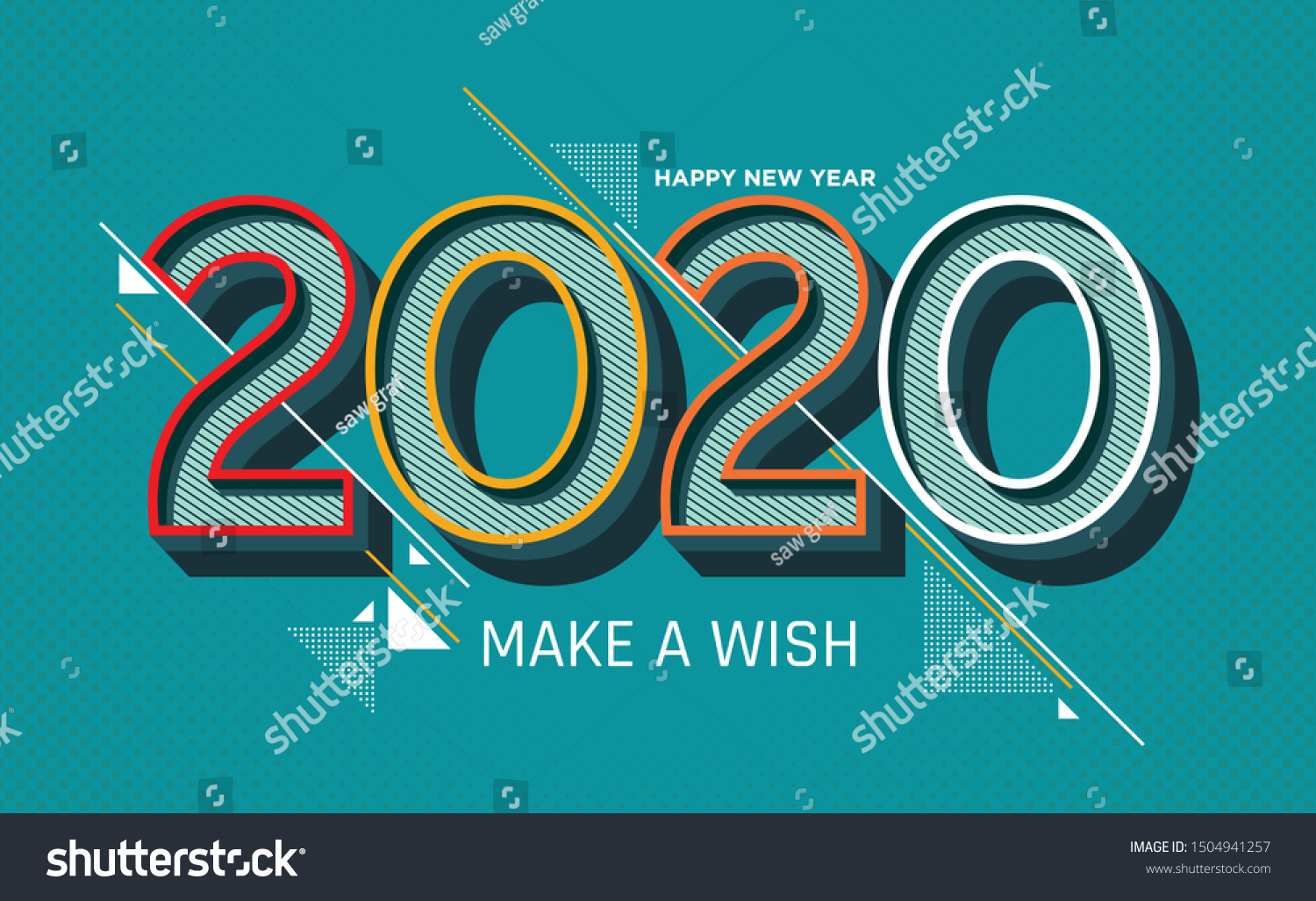 Happy New Year 2020 colorful banner style for the seasonal holidays flyers  greetings and invitations  christmas themed congratulations and cards. Vector illustration.