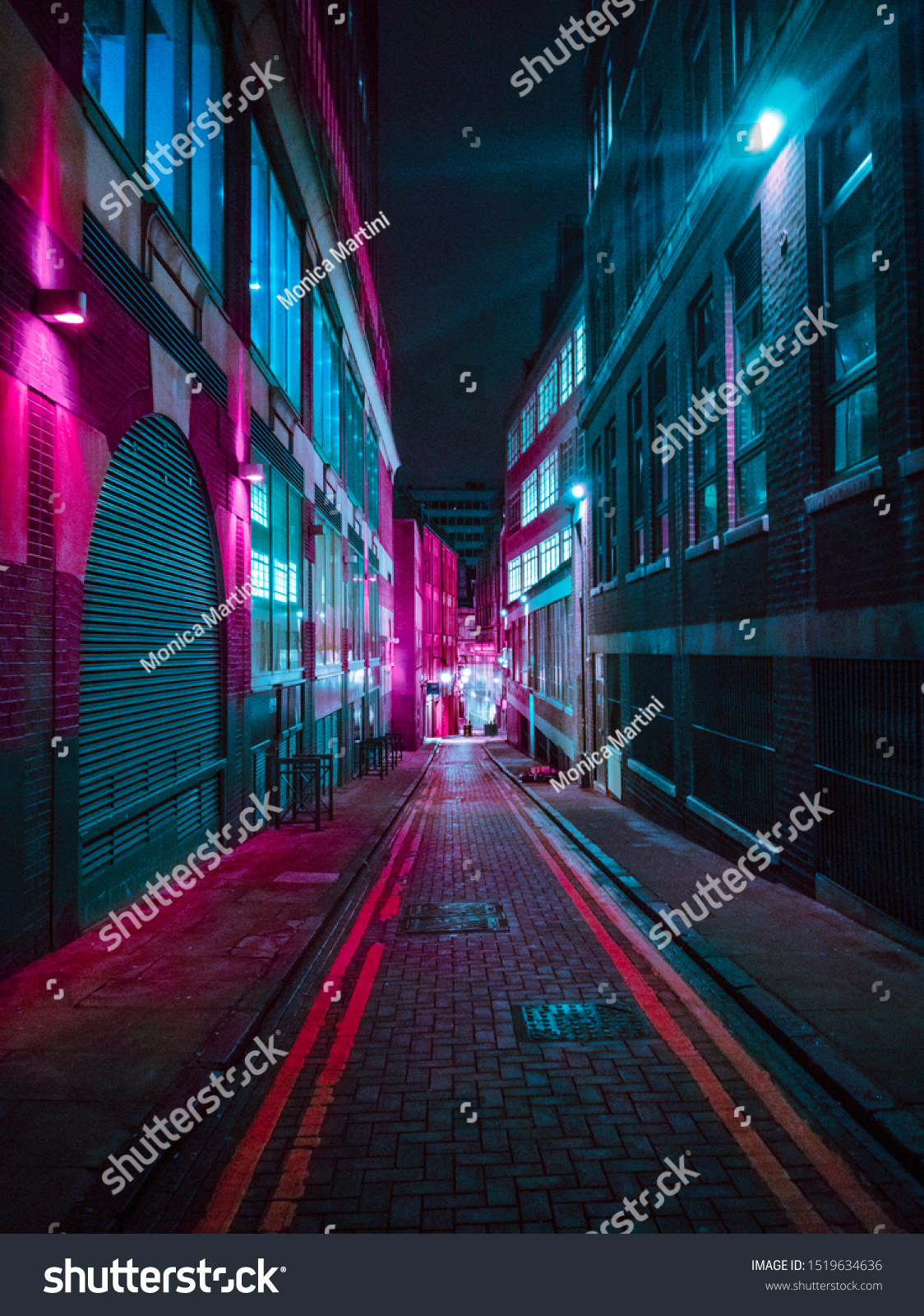 Streets of Birmingham  UK at night