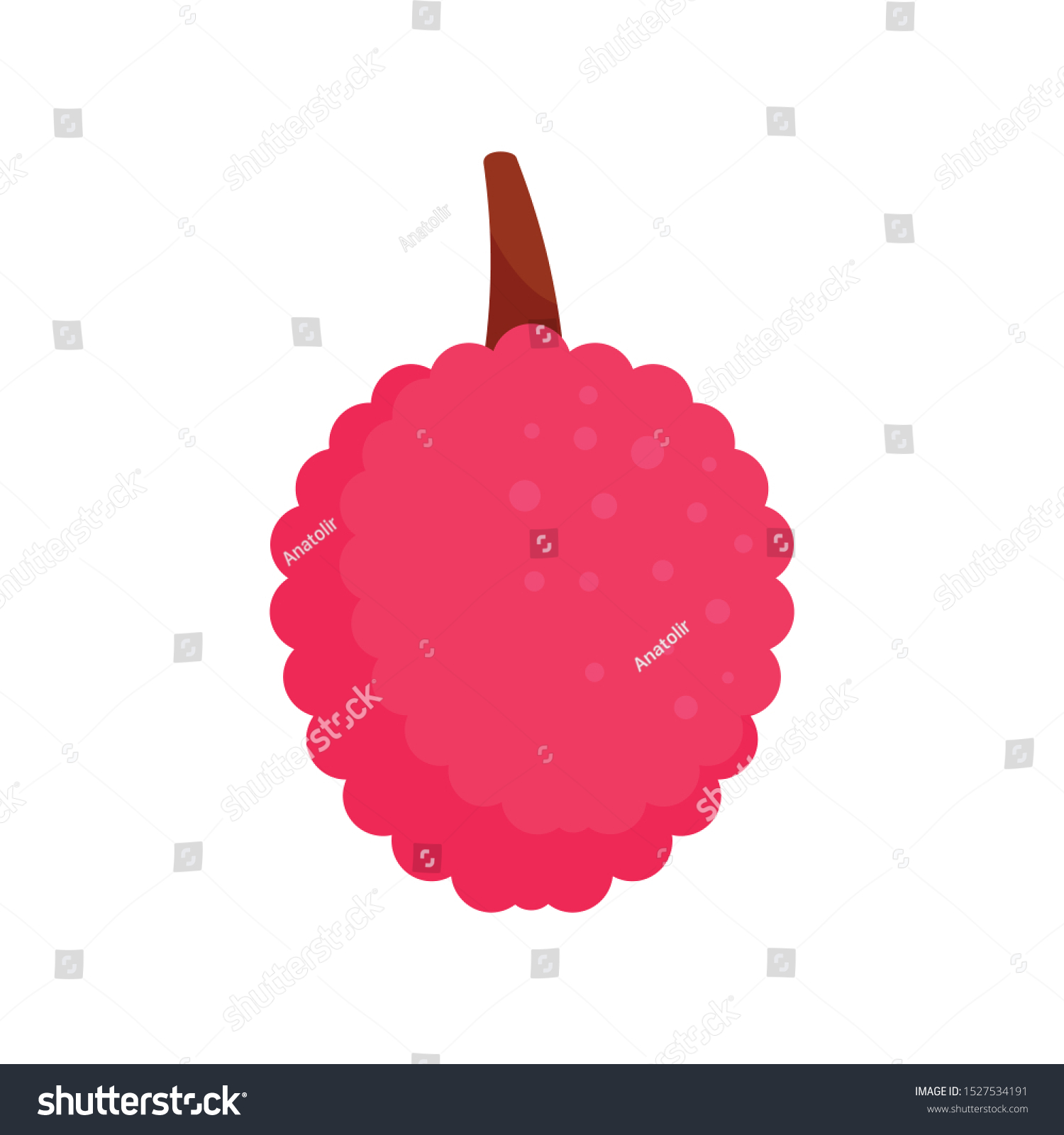Lychees fruit icon. Flat illustration of lychees fruit vector icon for ...