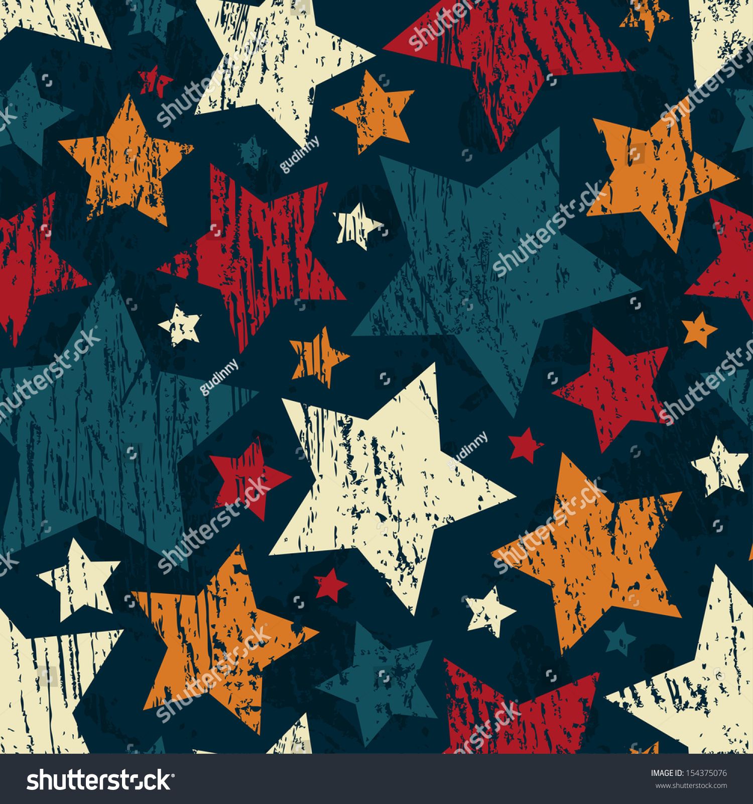 grunge star seamless pattern