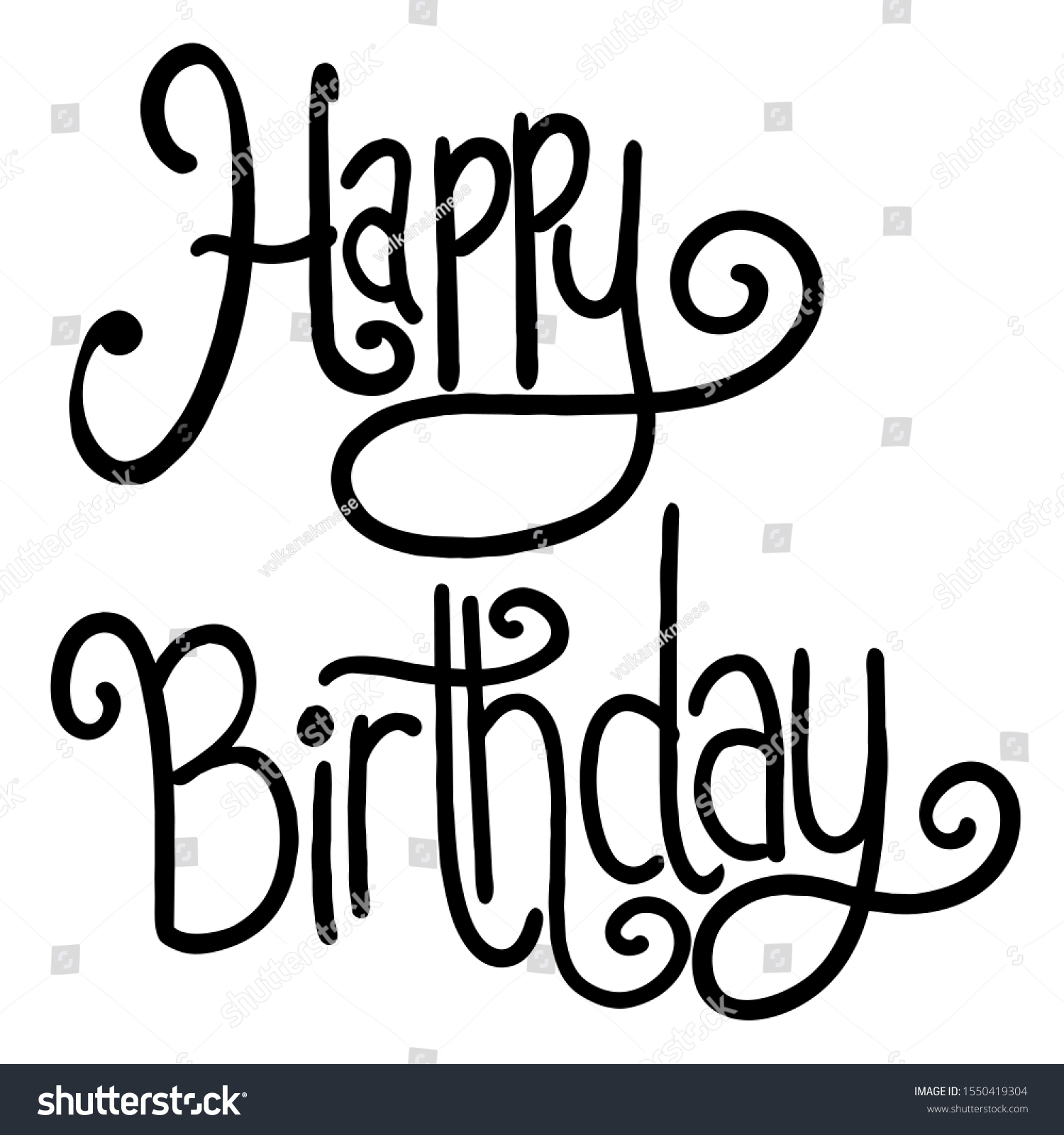 happy birthday handmade font