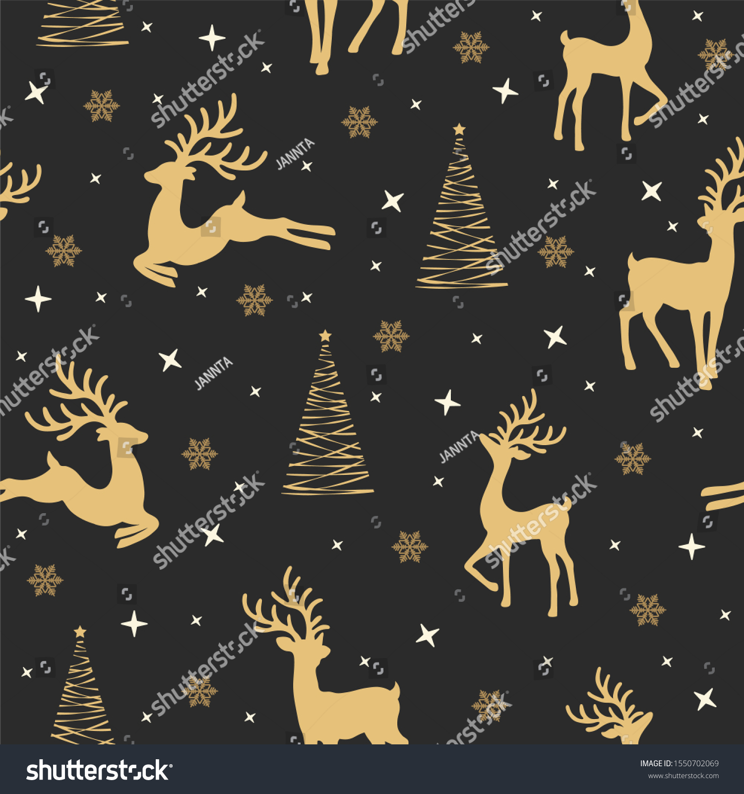 Christmas seamless pattern with reindeer background  Winter pattern with reindeer  wrapping paper  pattern fills  winter greetings  web page background  Christmas and New Year greeting cards