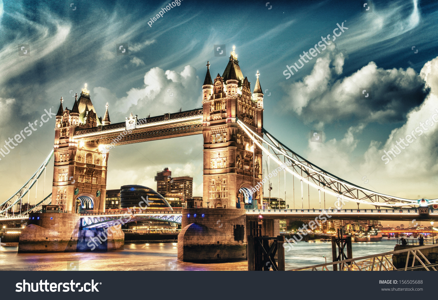 London. Majesty of Tower Bridge on a beautiful evening.