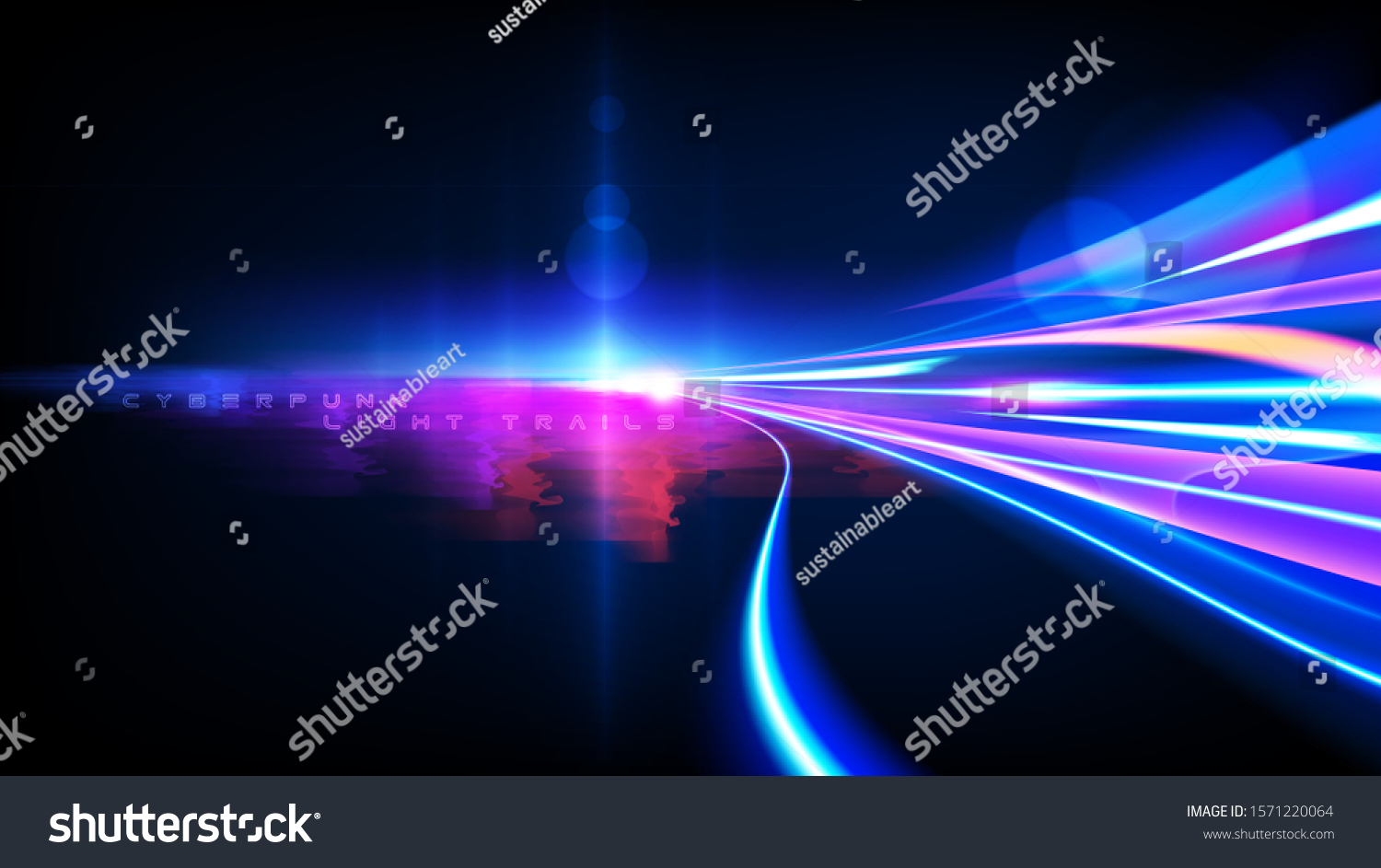 动态光运动 轻轨 高速效果 交通运动的矢量艺术。轻型运动效果 交通缓慢 赛博朋克霓虹灯。