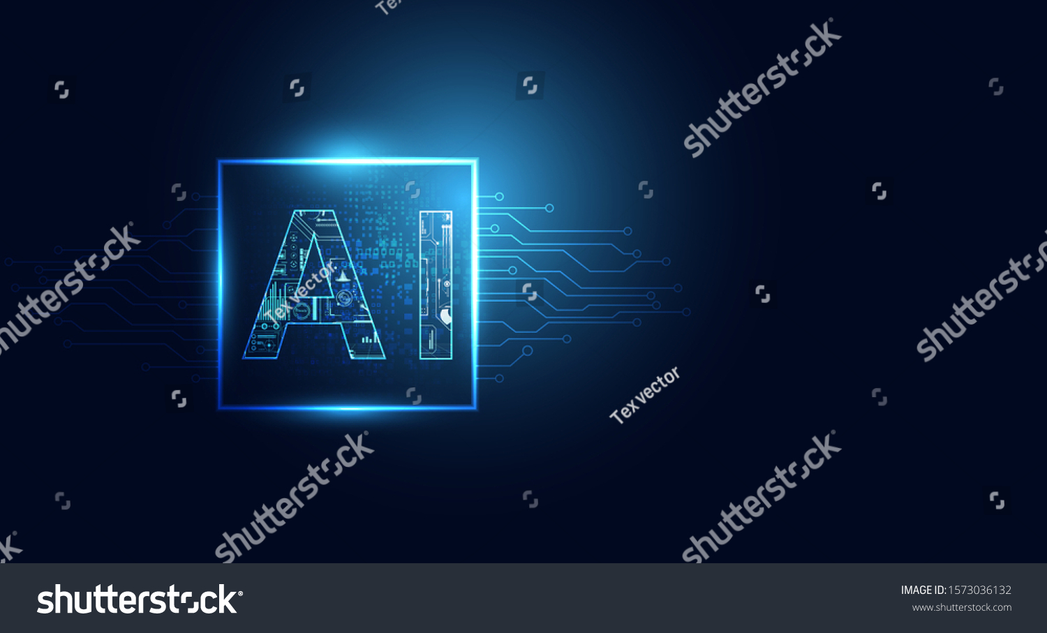 Abstract technology Ai computing concept working data of Artificial intelligence and futuristic digital for future on dark blue background.